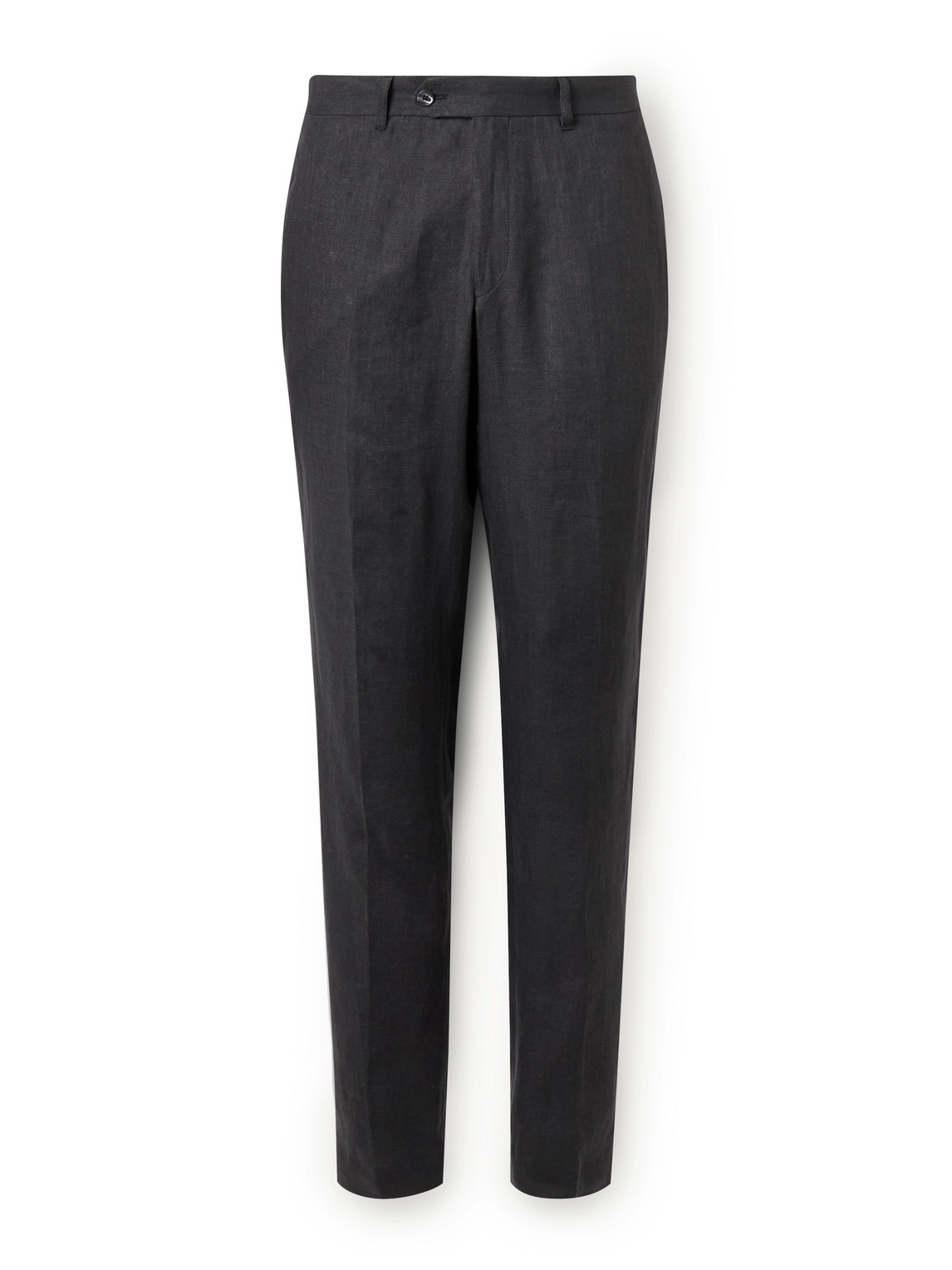 Frescobol Carioca Affonso Tapered Linen Suit Trousers In Black