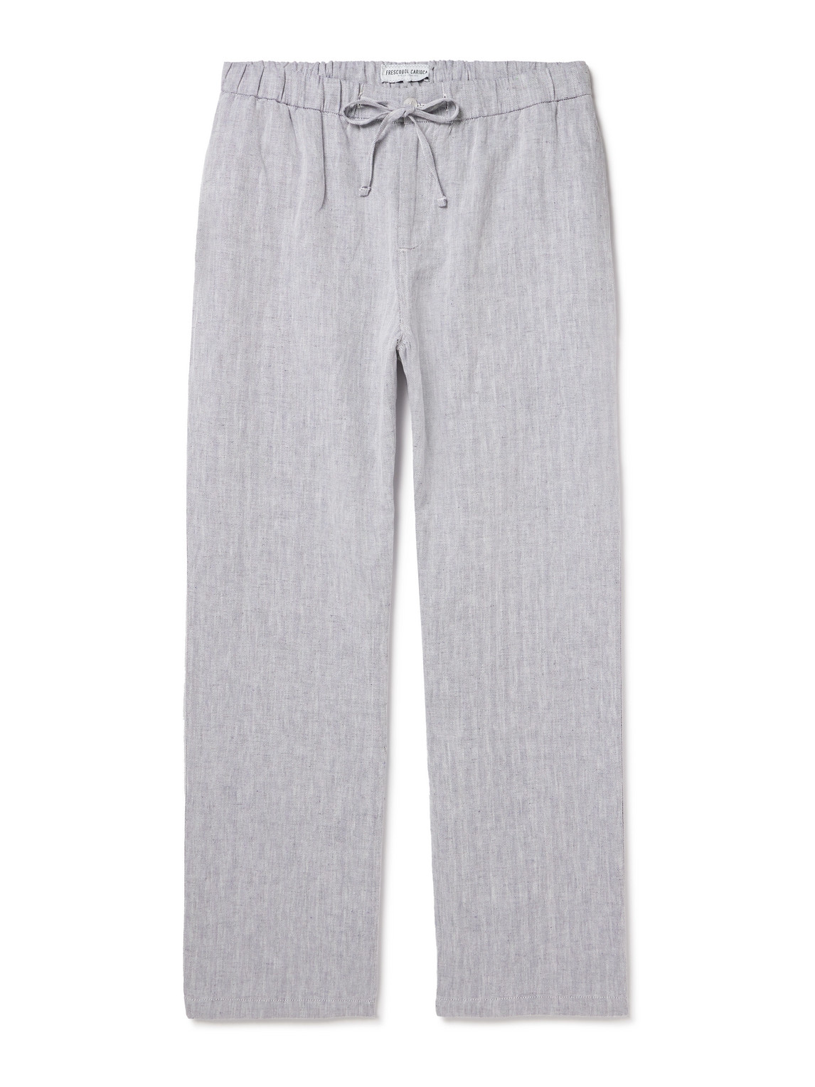 Rocha Wide-Leg Herringbone Cotton and Linen-Blend Drawstring Trousers