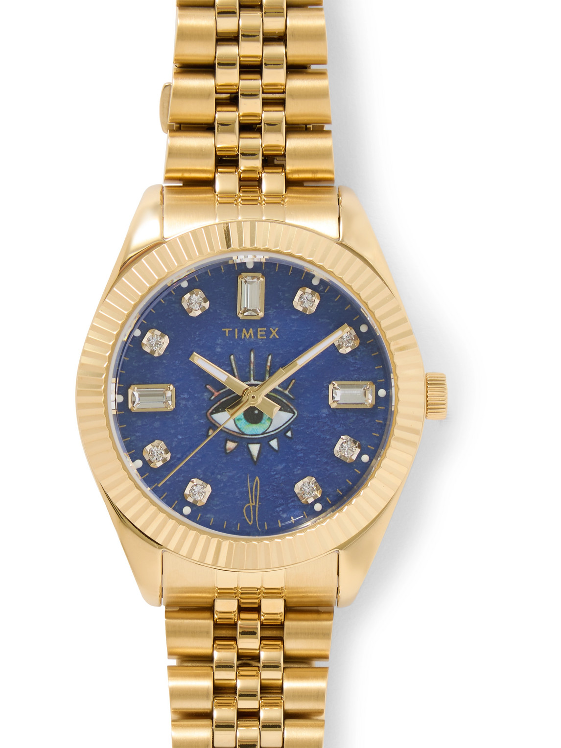 Timex – Jacquie Aiche Legacy 36mm Gold-Tone, Blue Aventurine and Crystal Watch
