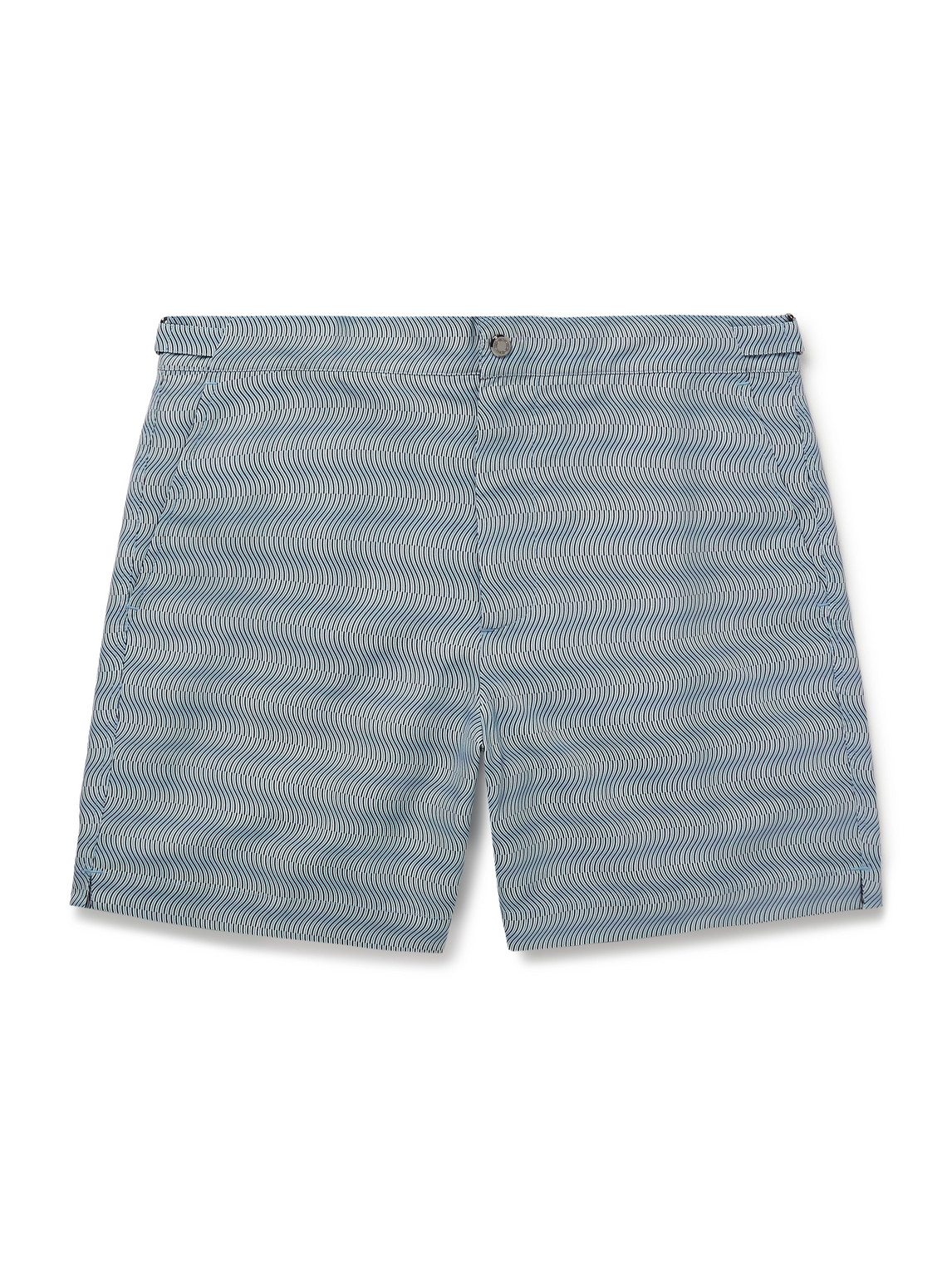 Frescobol Carioca Rio Straight-leg Mid-length Recycled Swim Shorts In Blue
