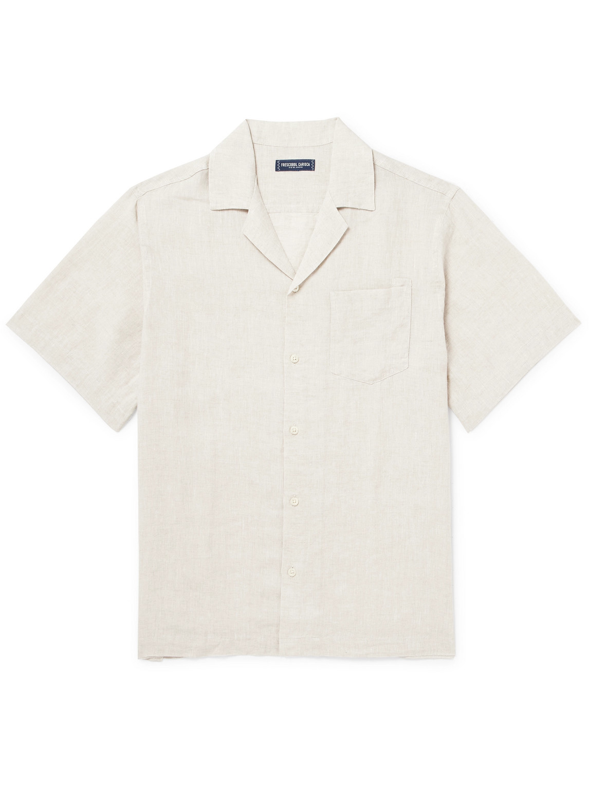 Frescobol Carioca Angelo Camp-collar Linen Shirt In Neutrals