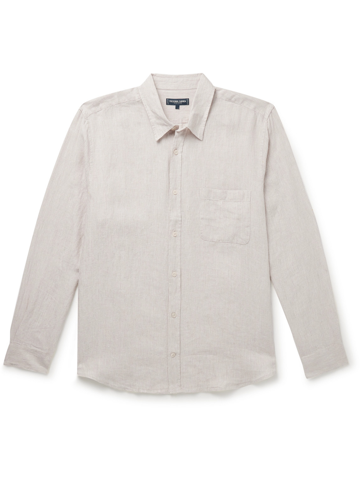 Frescobol Carioca Telles Slim-fit Striped Linen Shirt In Neutrals
