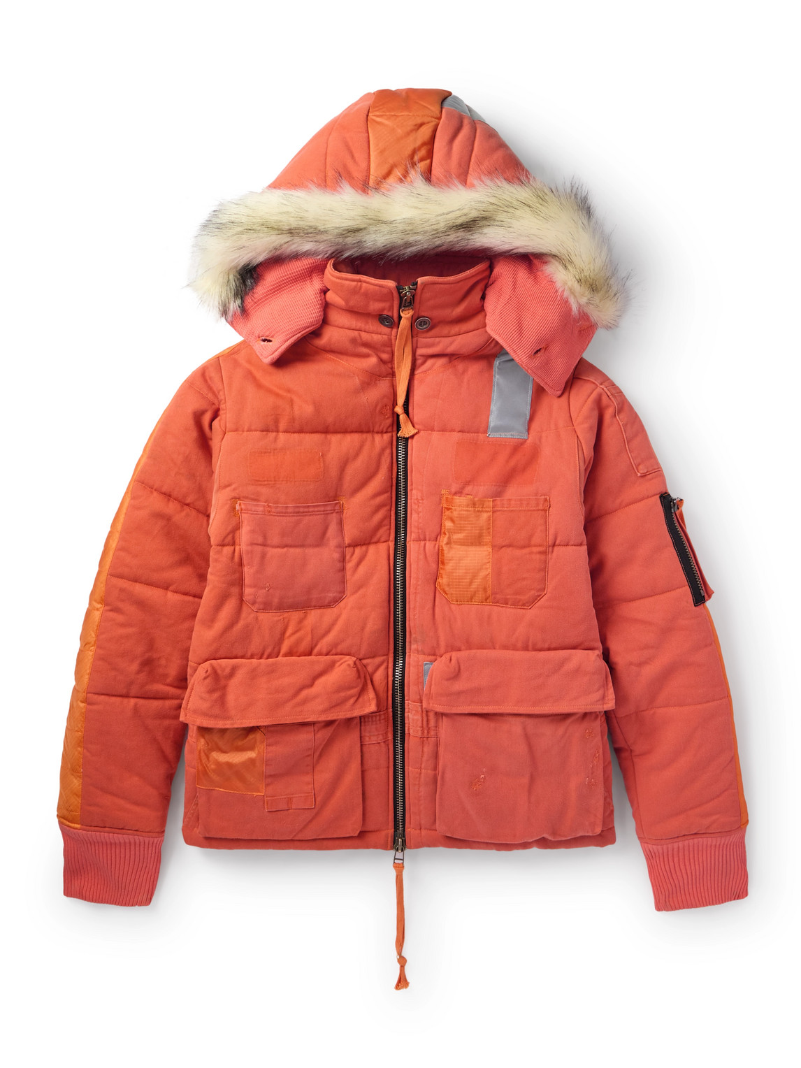 Faux Fur and Ripstop-Trimmed Quilted Cotton-Blend Twill Hooded Jacket