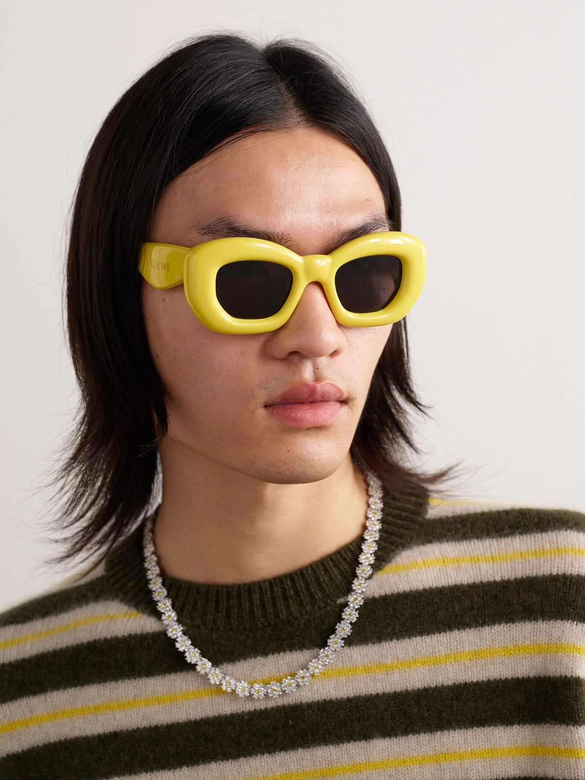 LOEWE INFLATED SQUARE-FRAME ACETATE SUNGLASSES