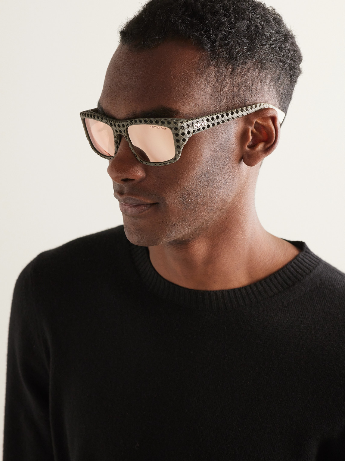 Dior 3d S1i Square-frame Textured-acetate Sunglasses In Neutrals