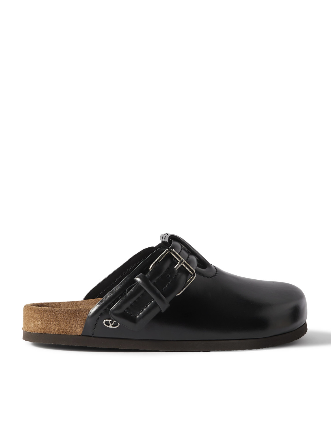 Valentino Garavani - Buckled Glossed-Leather Clogs - Men - Black - EU 40