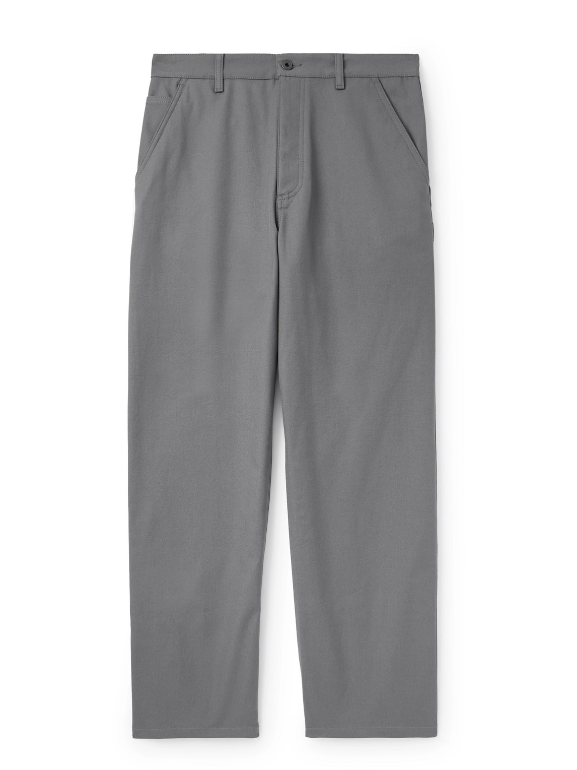 Valentino Garavani - Wide-Leg Logo-Embellished Stretch-Cotton Canvas Trousers - Men - Gray - IT 52