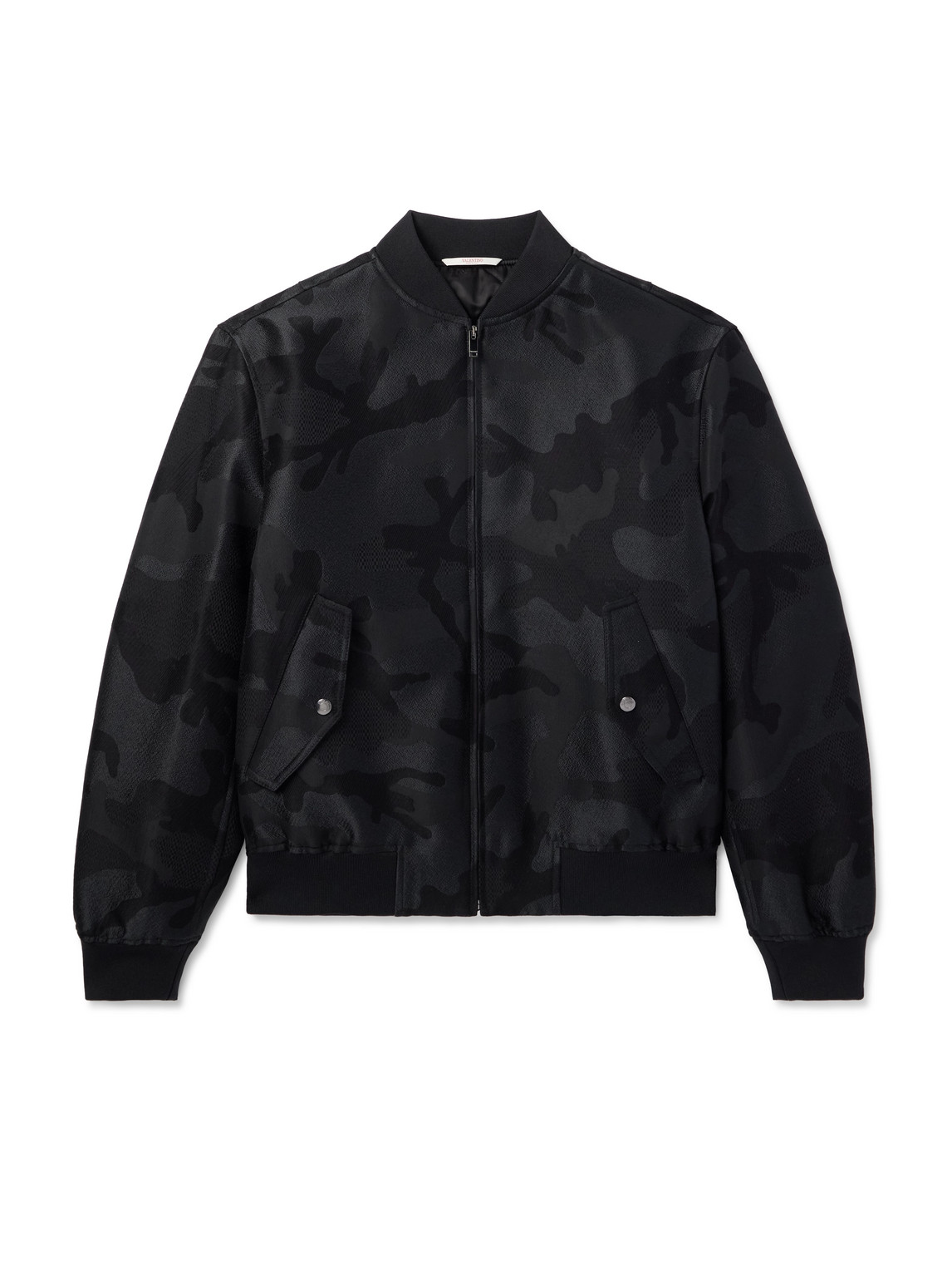 Valentino Garavani - Camouflage-Jacquard Cotton-Blend Bomber Jacket - Men - Black - IT 48