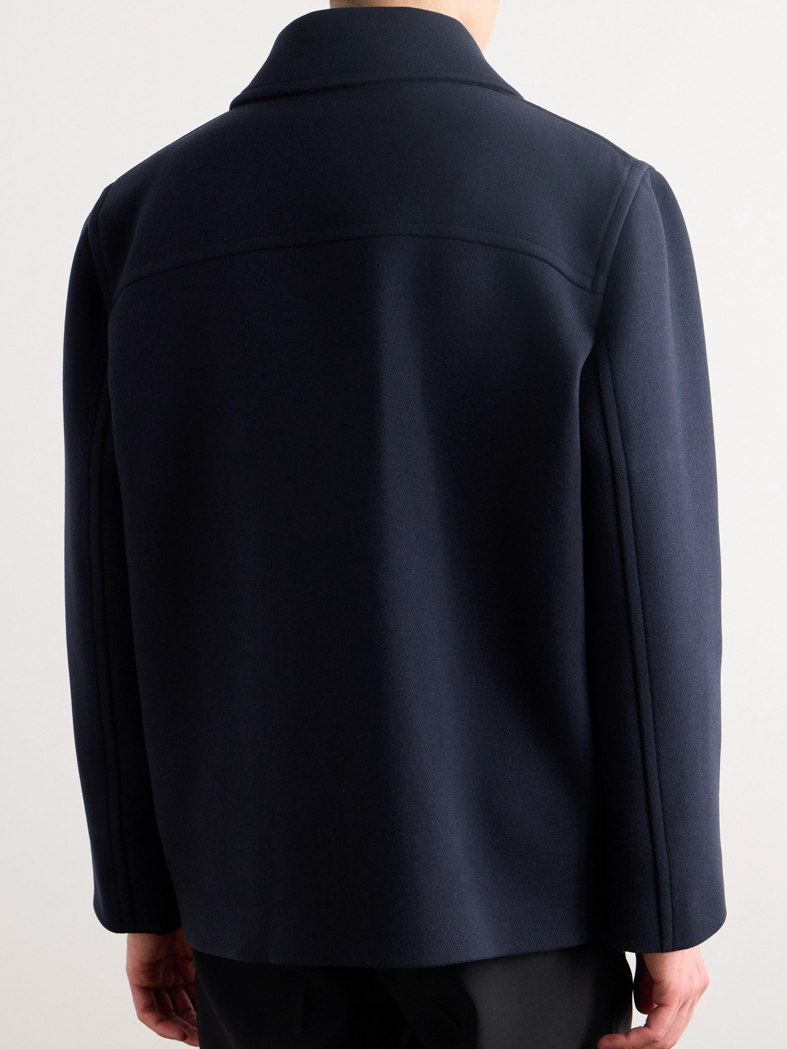 VALENTINO DOUBLE-BREASTED WOOL-TWILL PEACOAT