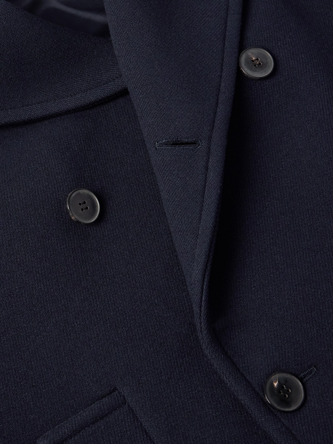 VALENTINO DOUBLE-BREASTED WOOL-TWILL PEACOAT