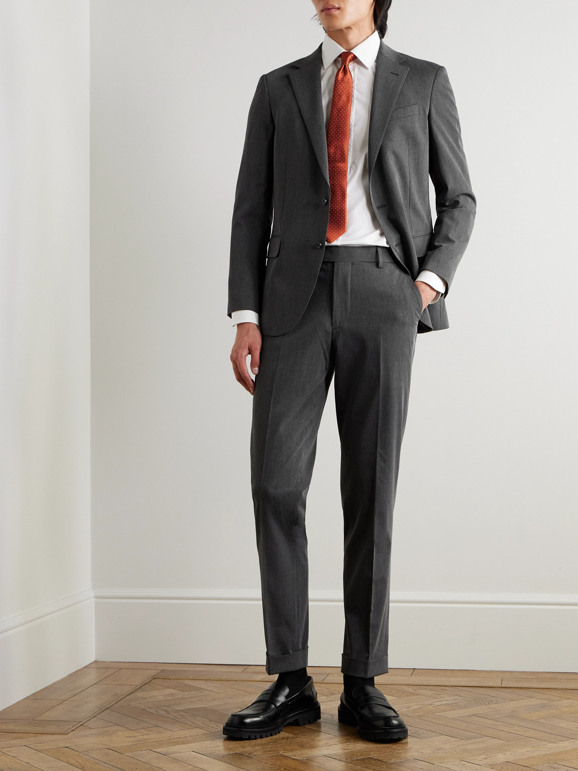 Polo Ralph Lauren Chester Tapered Twill Suit Trousers In Gray