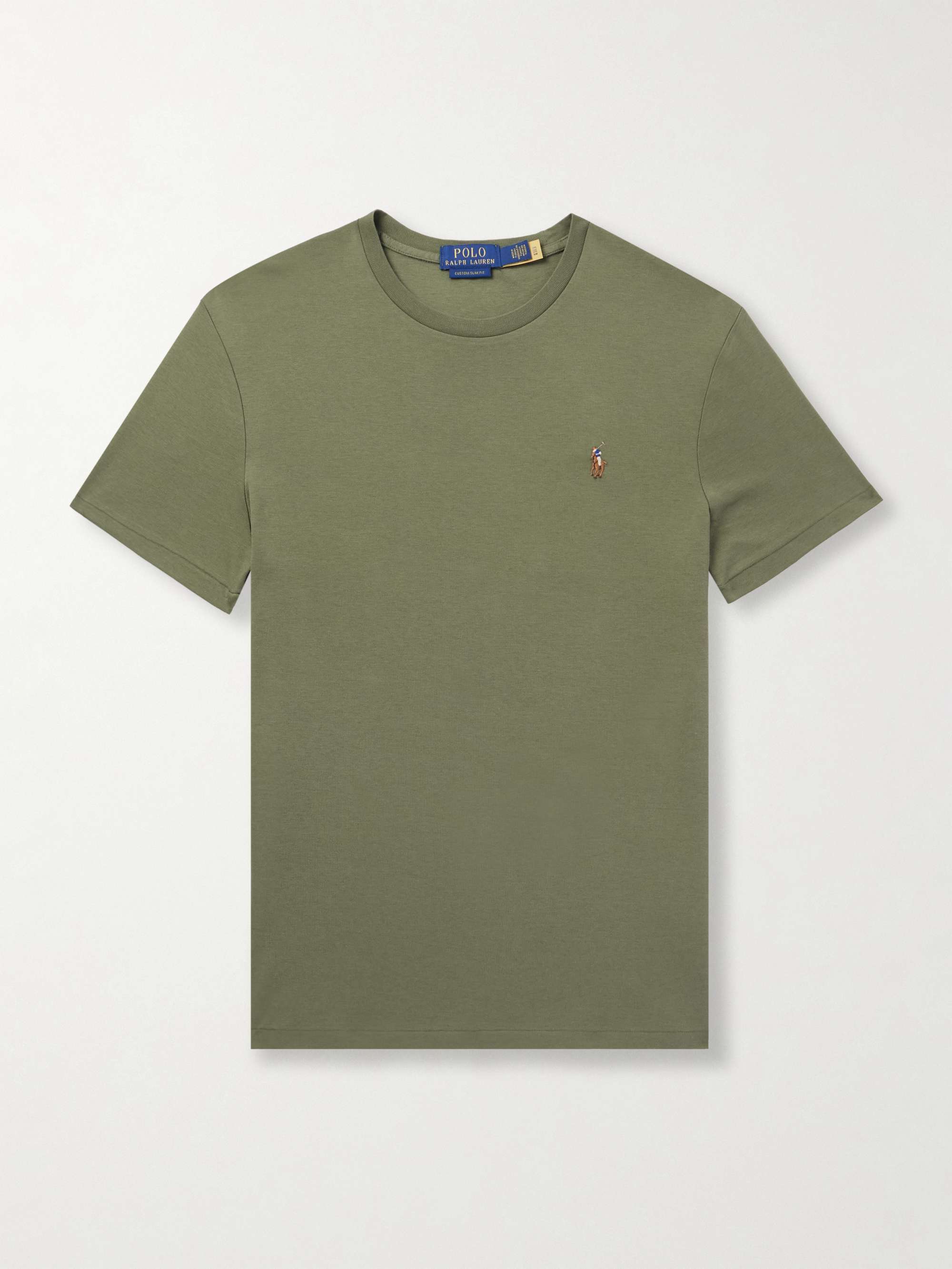 Logo Embroidered Cotton Jersey T Shirt