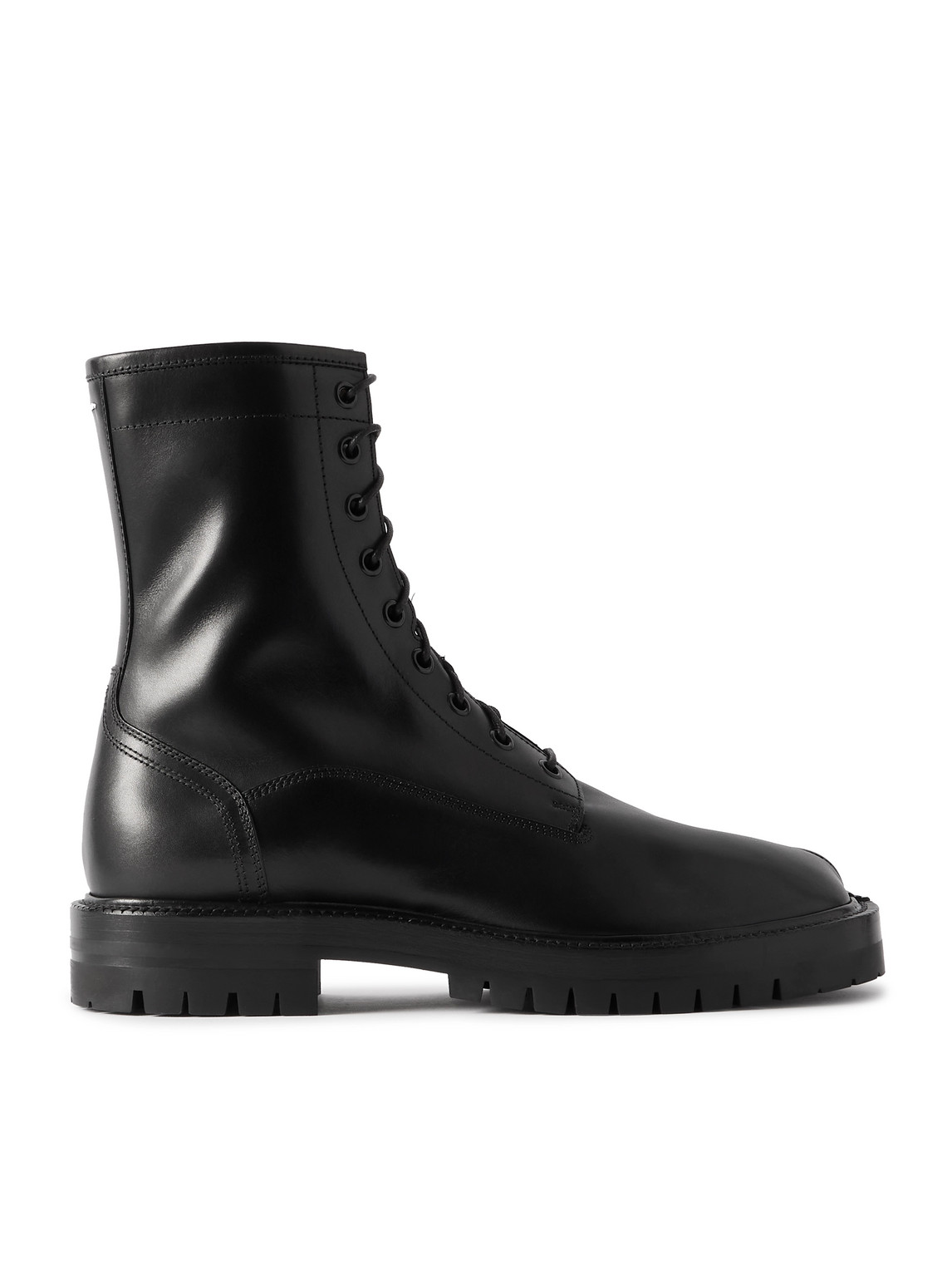 Maison Margiela Black Tabi County Combat High-top Boots In Black