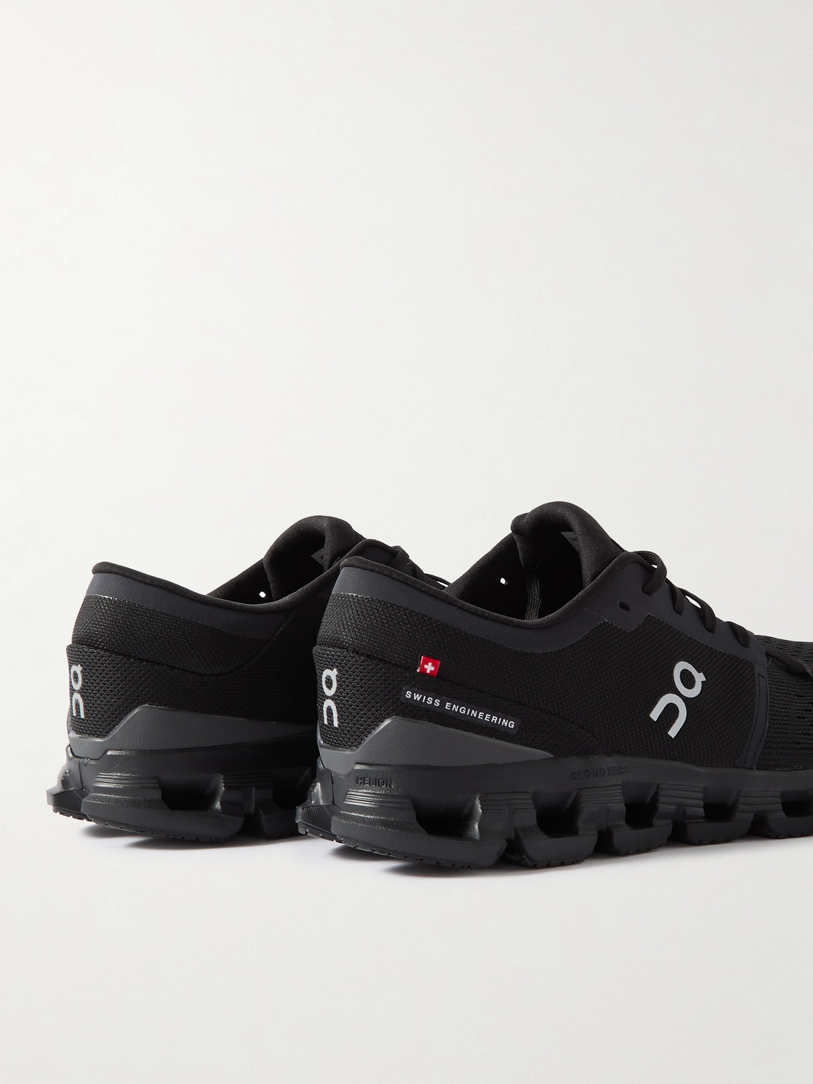 On Cloudx4 Rubber-trimmed Mesh Running Sneakers In Black
