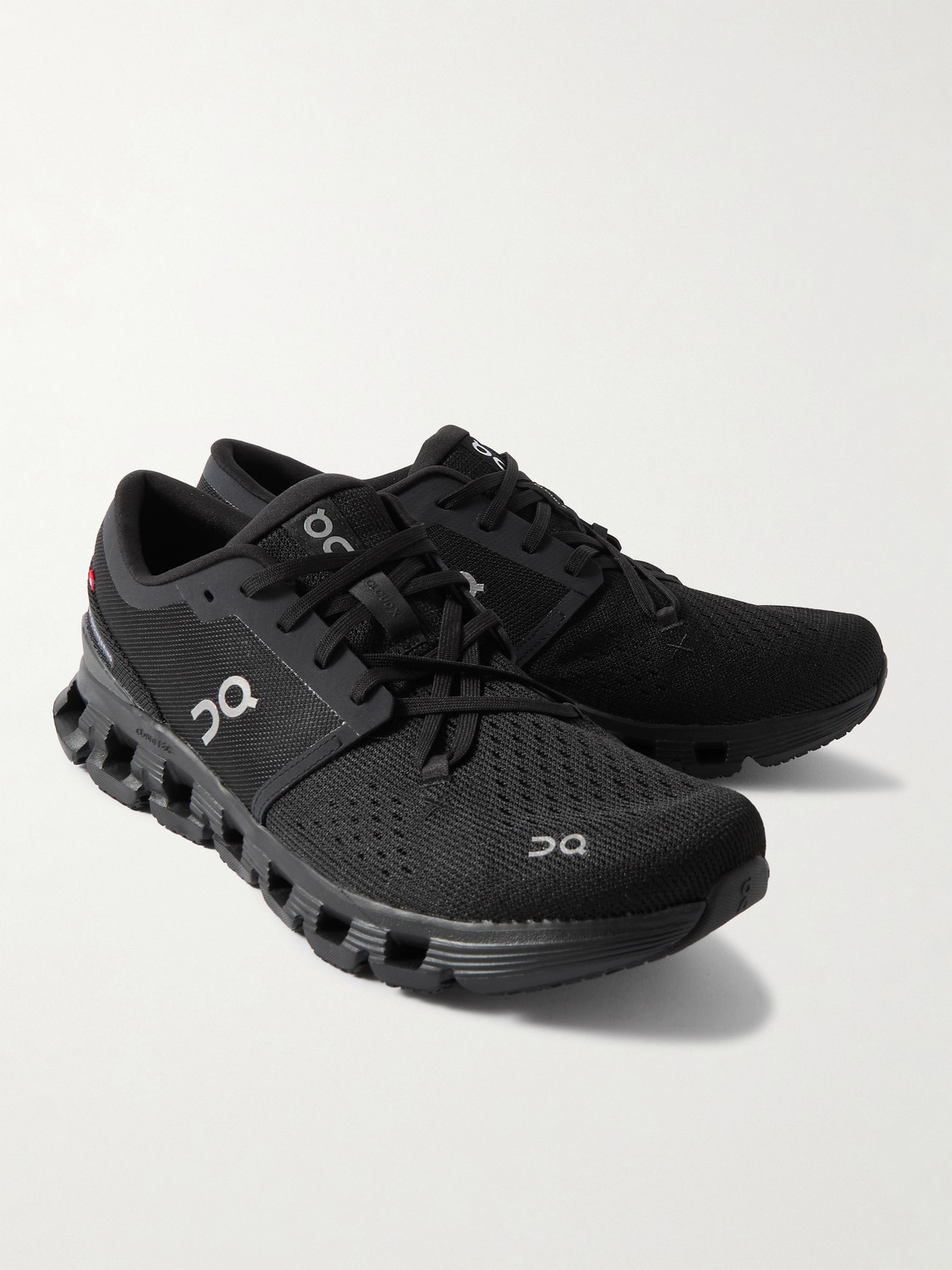 On Cloudx4 Rubber-trimmed Mesh Running Sneakers In Black