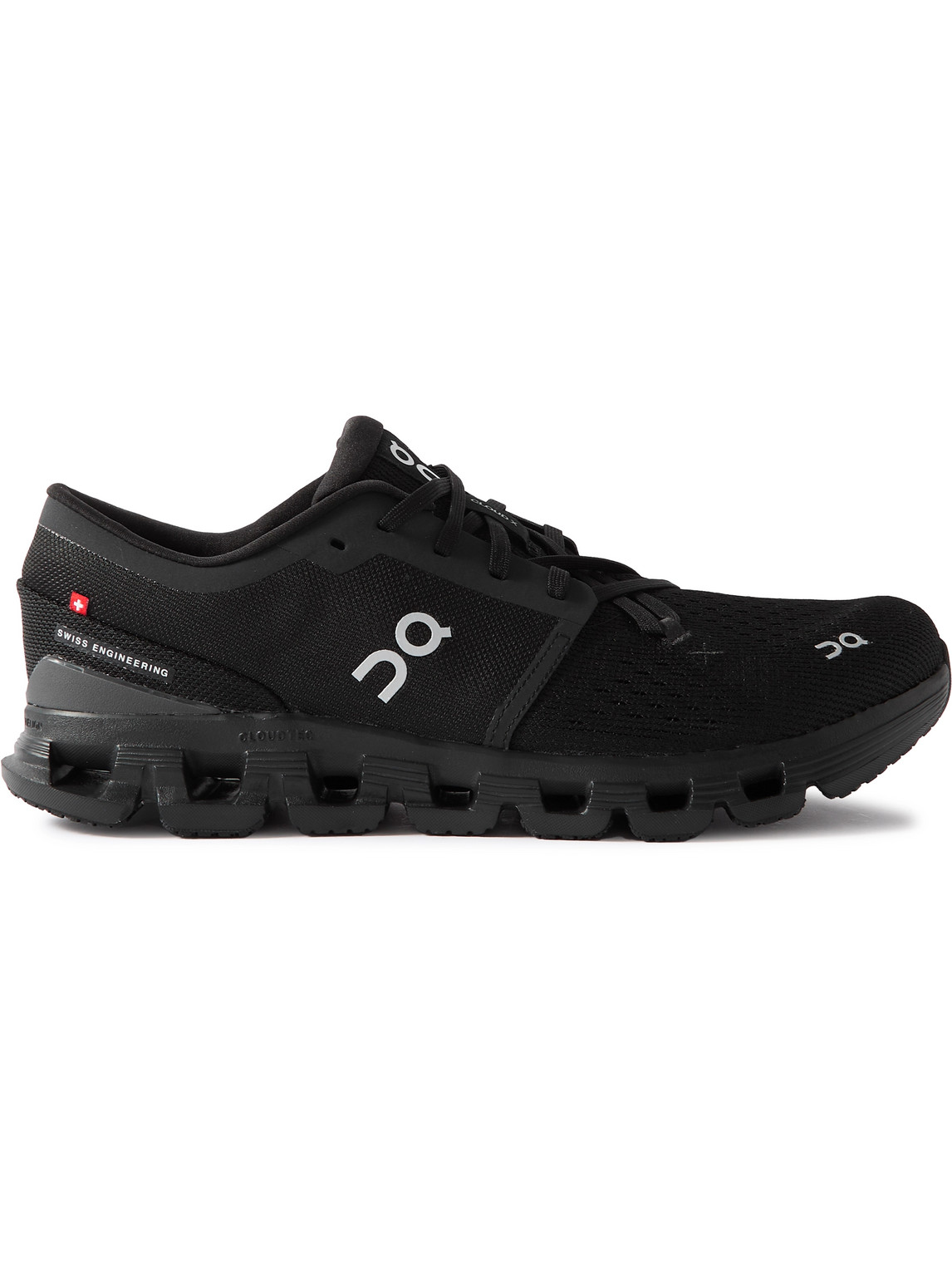 On Cloudx4 Rubber-trimmed Mesh Running Sneakers In Black