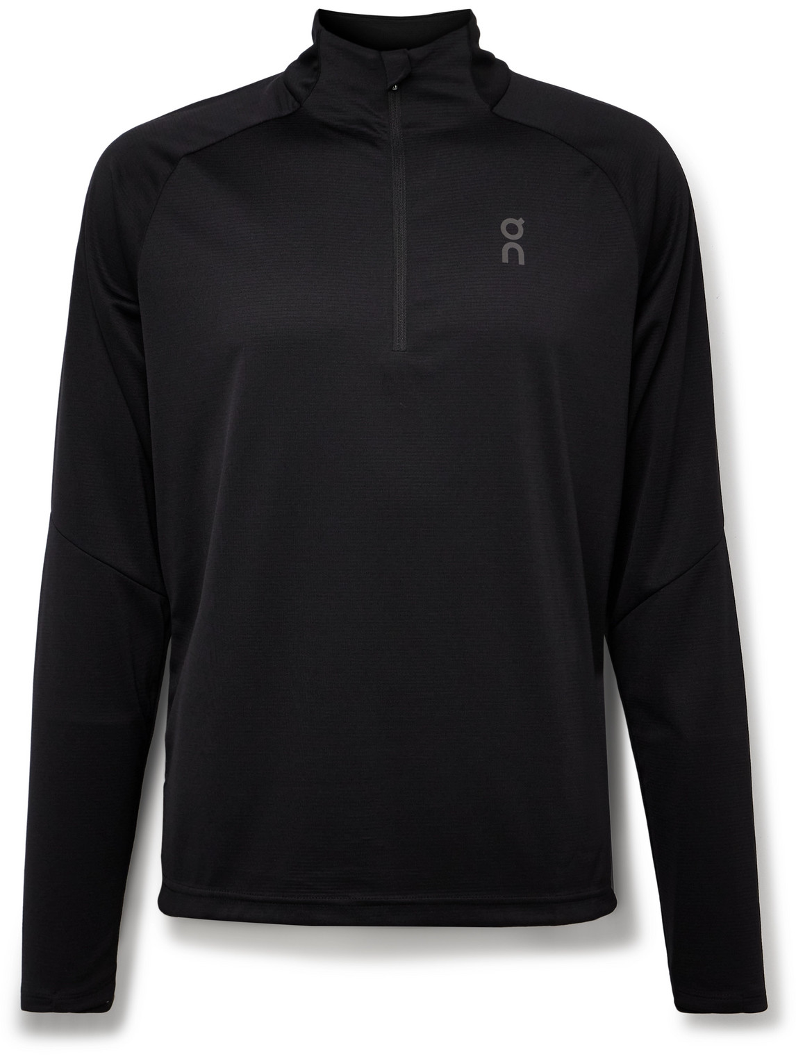 On Climate Stretch Recycled-jersey Half-zip Top In Black