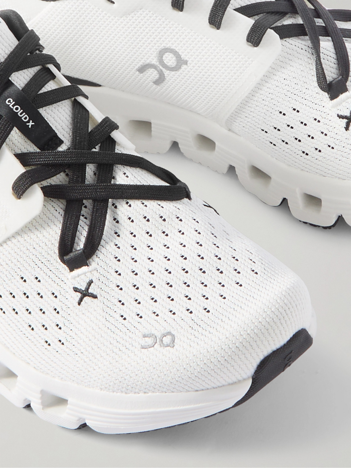 On Cloud X 4 Rubber-trimmed Mesh Running Sneakers In White