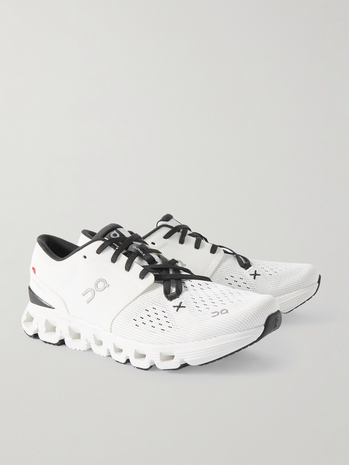 On Cloud X 4 Rubber-trimmed Mesh Running Sneakers In White
