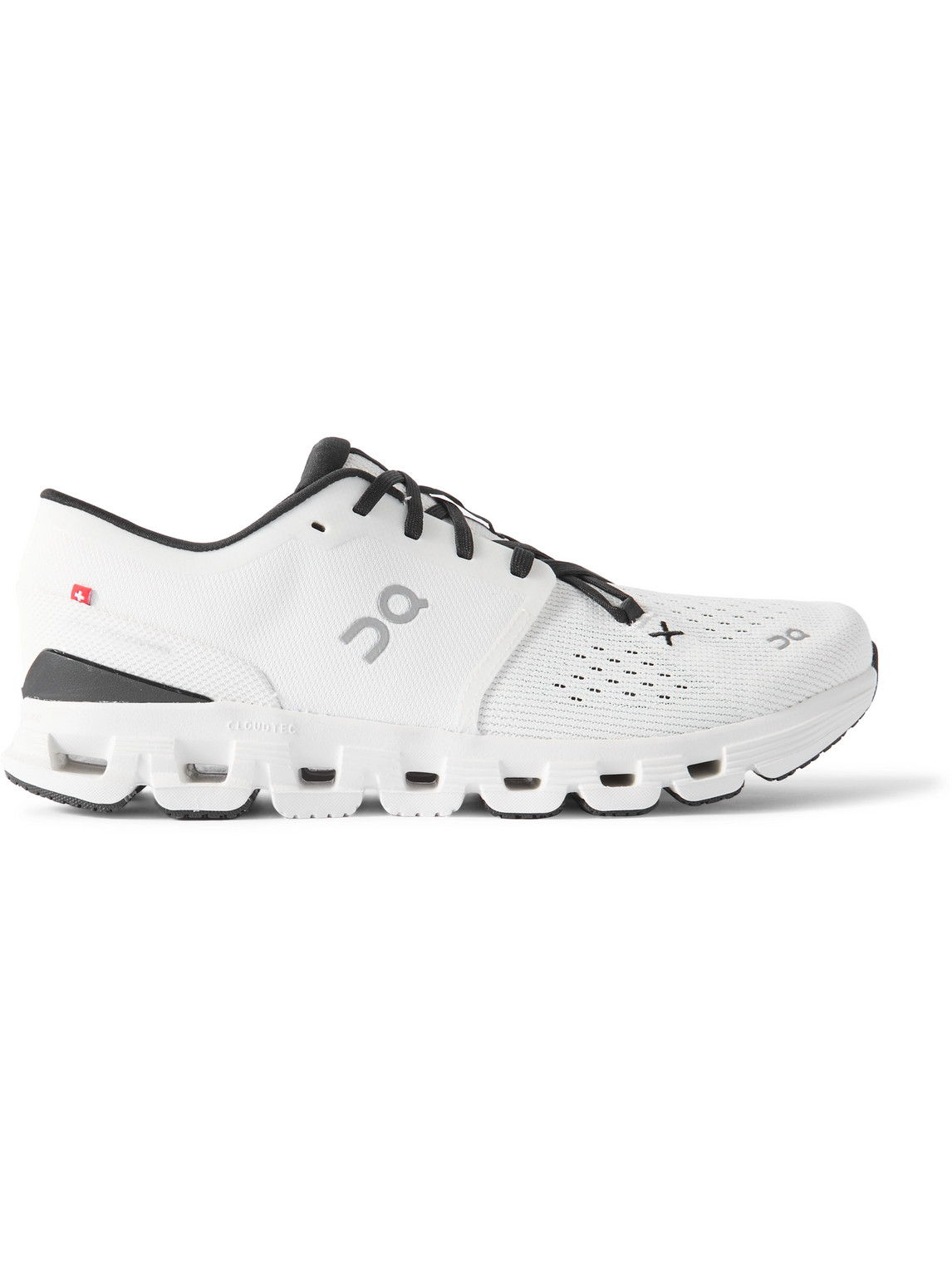 On Cloud X 4 Rubber-trimmed Mesh Running Sneakers In White