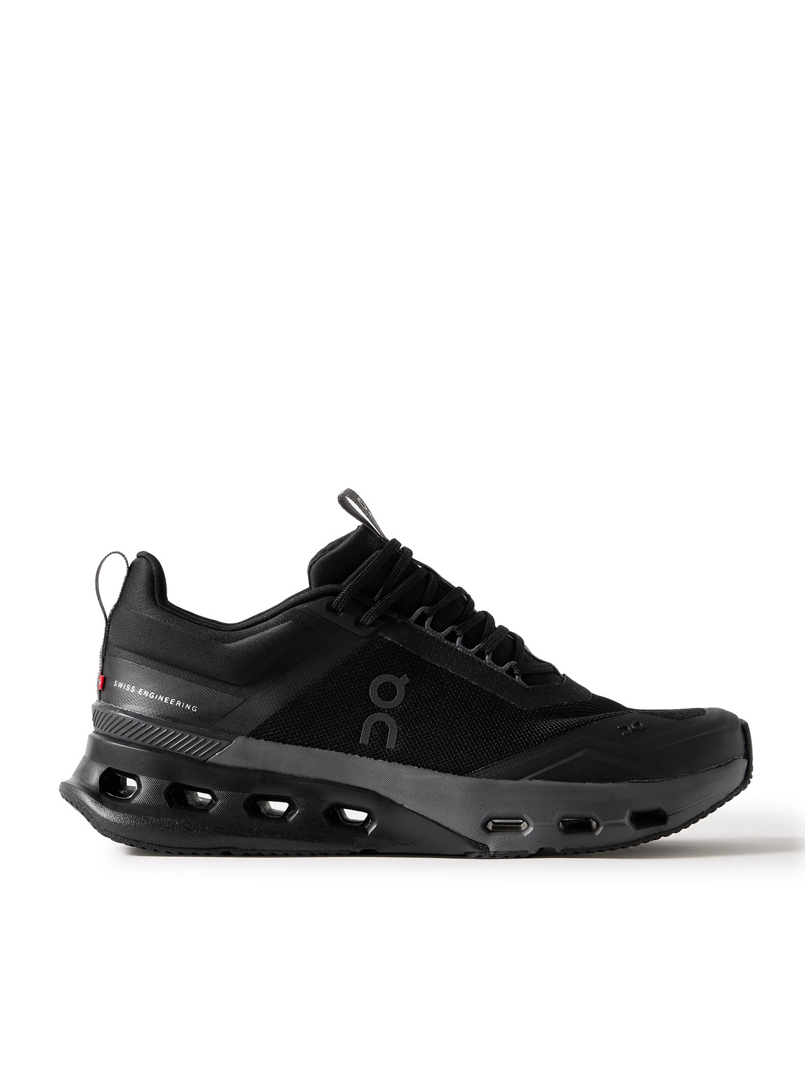 On Cloudnova X Rubber-trimmed Mesh Running Sneakers In Black
