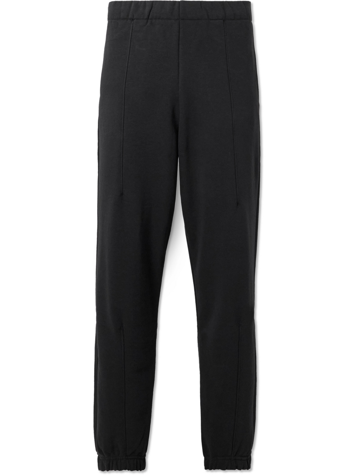 On Club Tapered Organic Cott-blend Jersey Sweatpants In Black