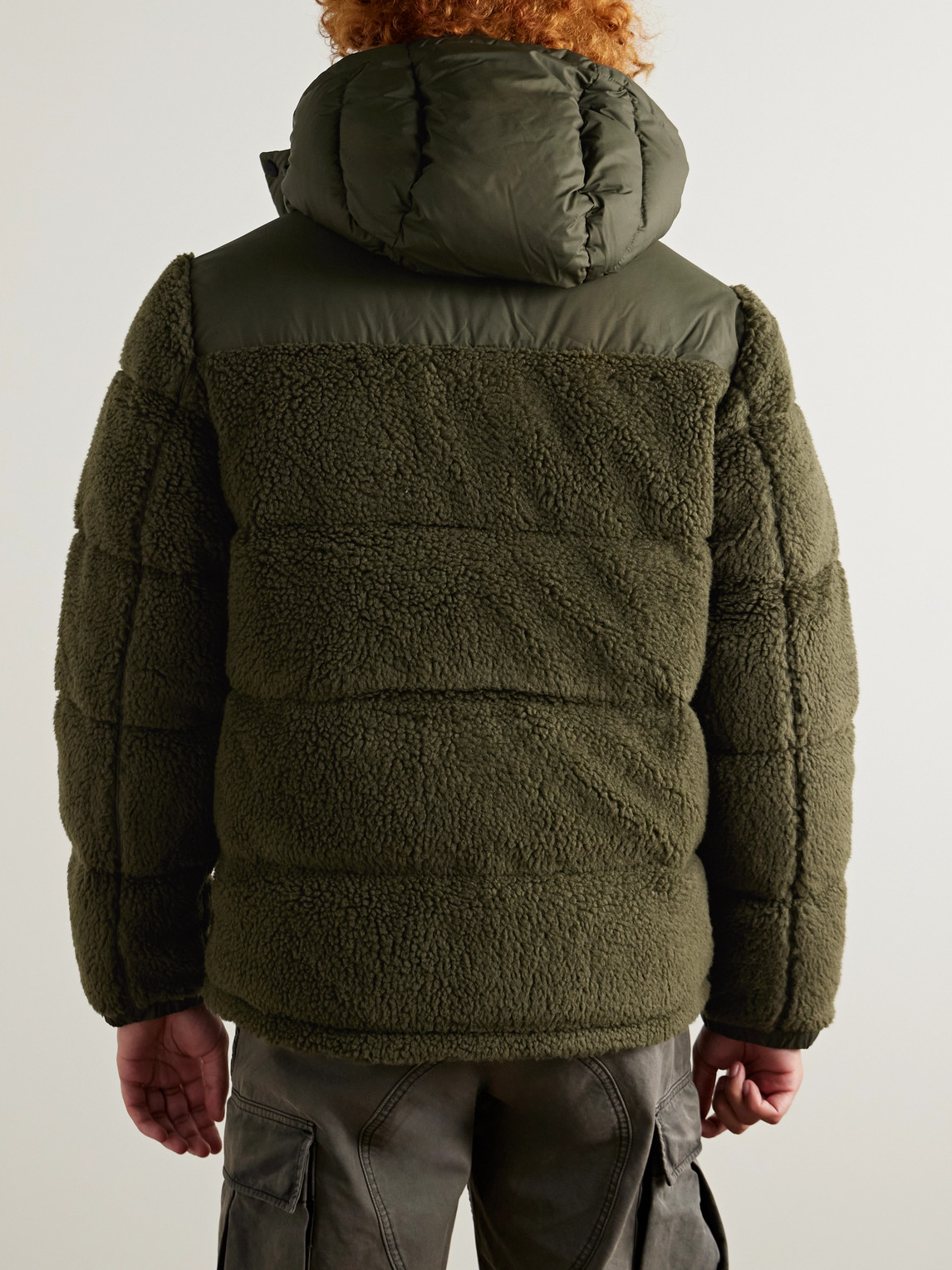Shop Polo Ralph Lauren The Gorham Quilted Fleece And Recycled-ripstop Hooded Down Jacket In Green