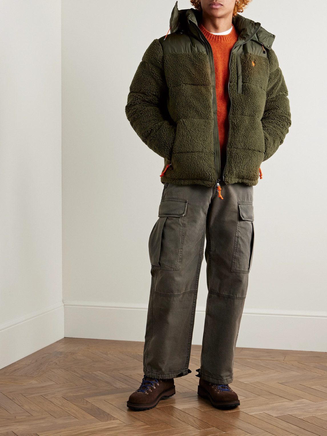 Shop Polo Ralph Lauren The Gorham Quilted Fleece And Recycled-ripstop Hooded Down Jacket In Green