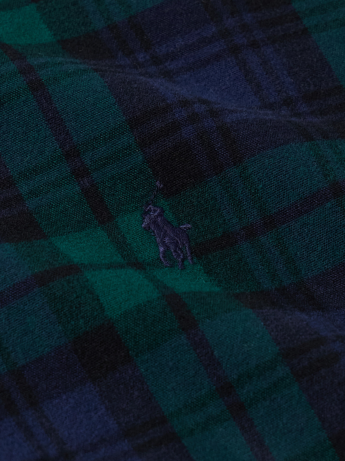 Polo Ralph Lauren Button-down Collar Logo-embroidered Checked Brushed-cotton Oxford Shirt In Green