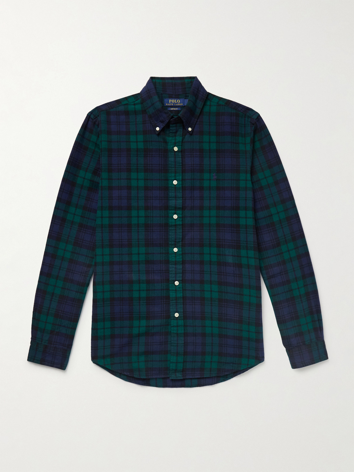 Polo Ralph Lauren Button-Down Collar Logo-Embroidered Checked Brushed-Cotton Oxford Shirt - Men