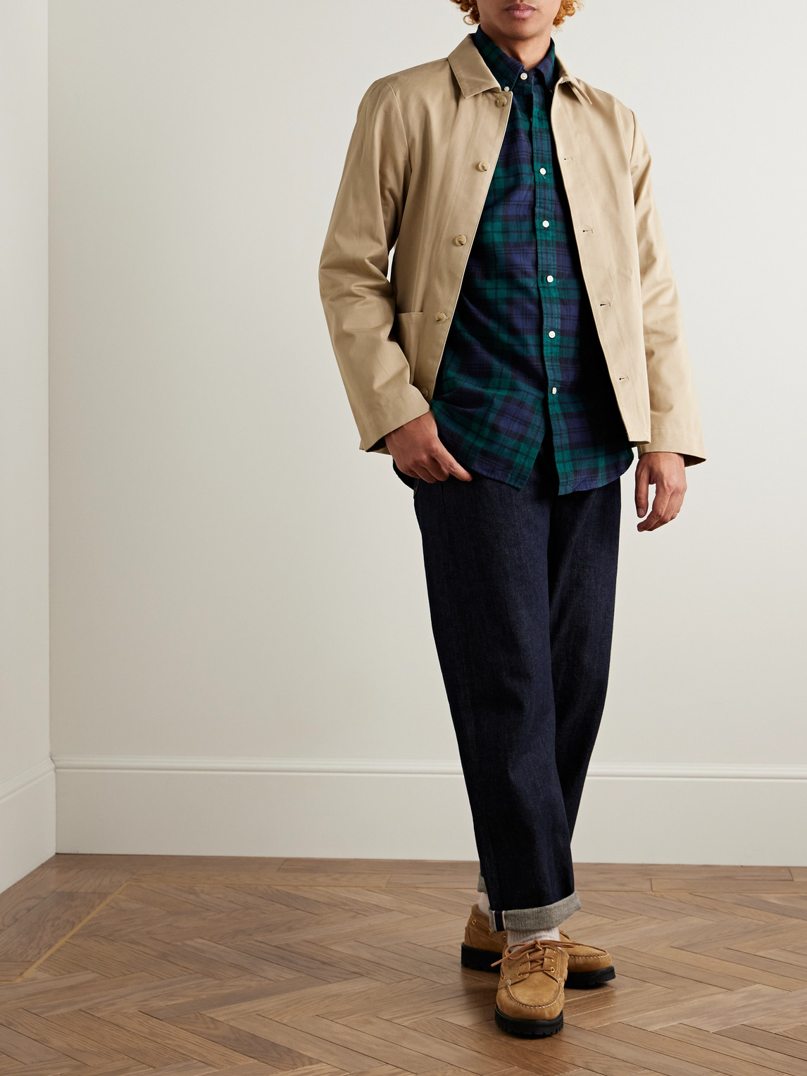 Polo Ralph Lauren Button-down Collar Logo-embroidered Checked Brushed-cotton Oxford Shirt In Green