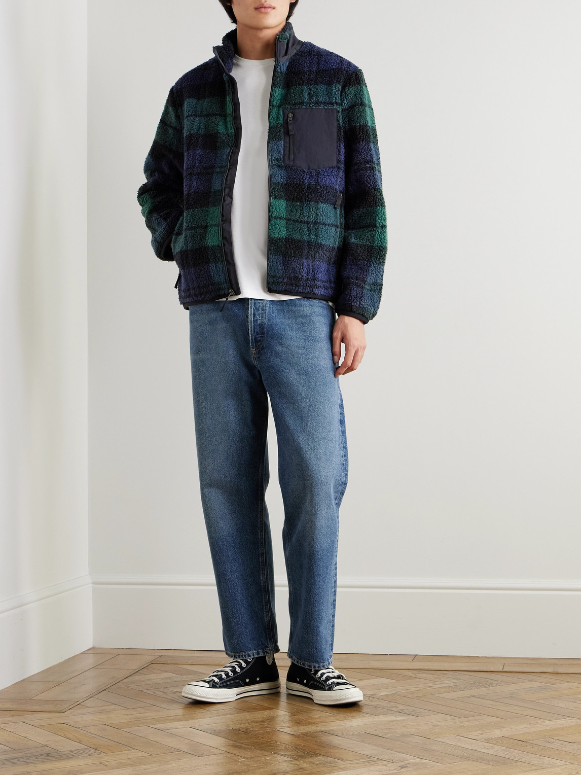 Polo by Ralph Lauren チェック　cpo M Polo Ralph Lauren - Shell-Trimmed Checked Fleece Jacket - Curated