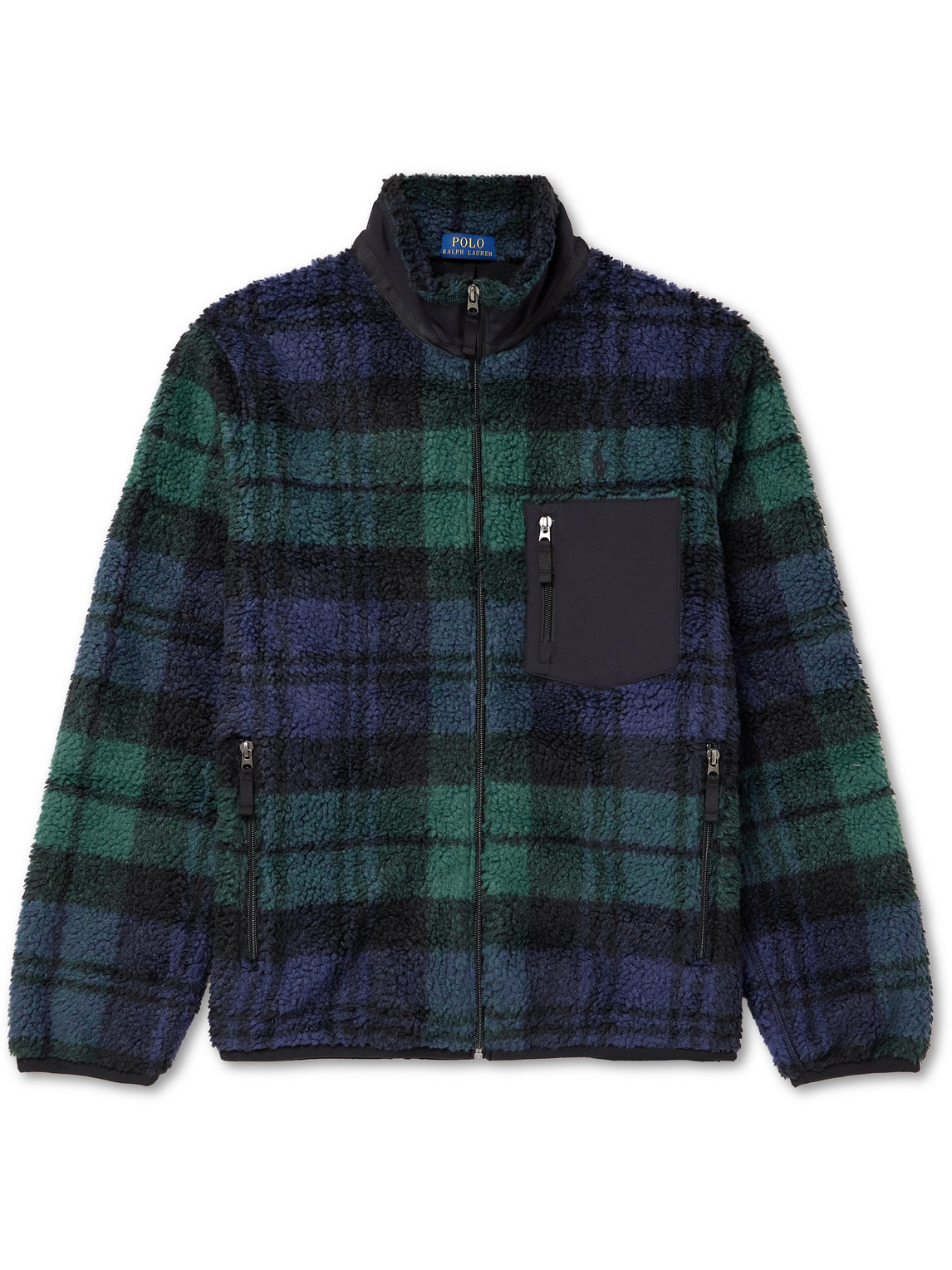 Polo Ralph Lauren - Shell-Trimmed Checked Fleece Jacket - Curated