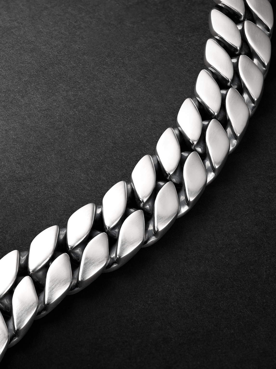 David Yurman Brushed Sterling Silver Curb Chain Bracelet In Silver