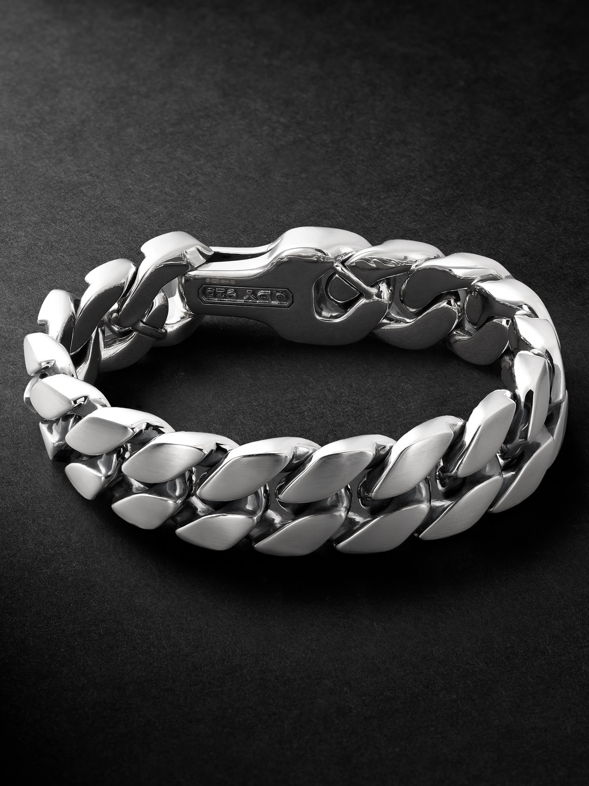 David Yurman Brushed Sterling Silver Curb Chain Bracelet - Men
