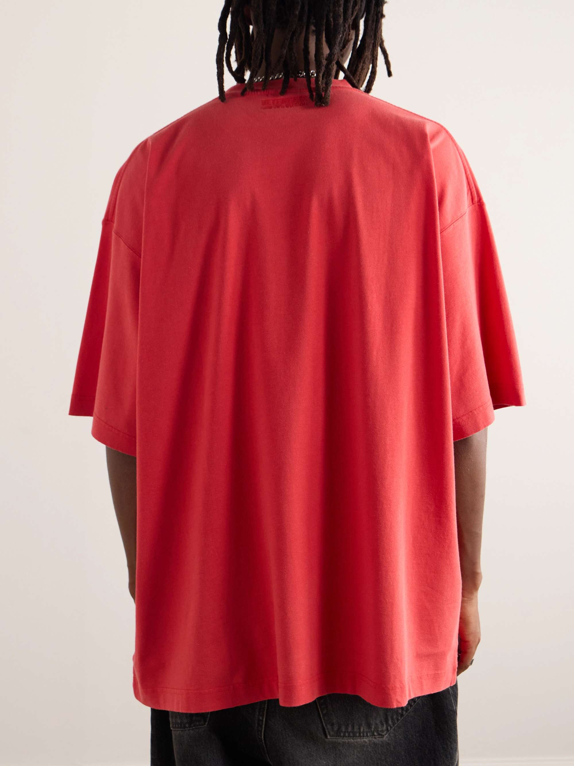 VETEMENTS Oversized Printed Cotton-Jersey T-Shirt for Men
