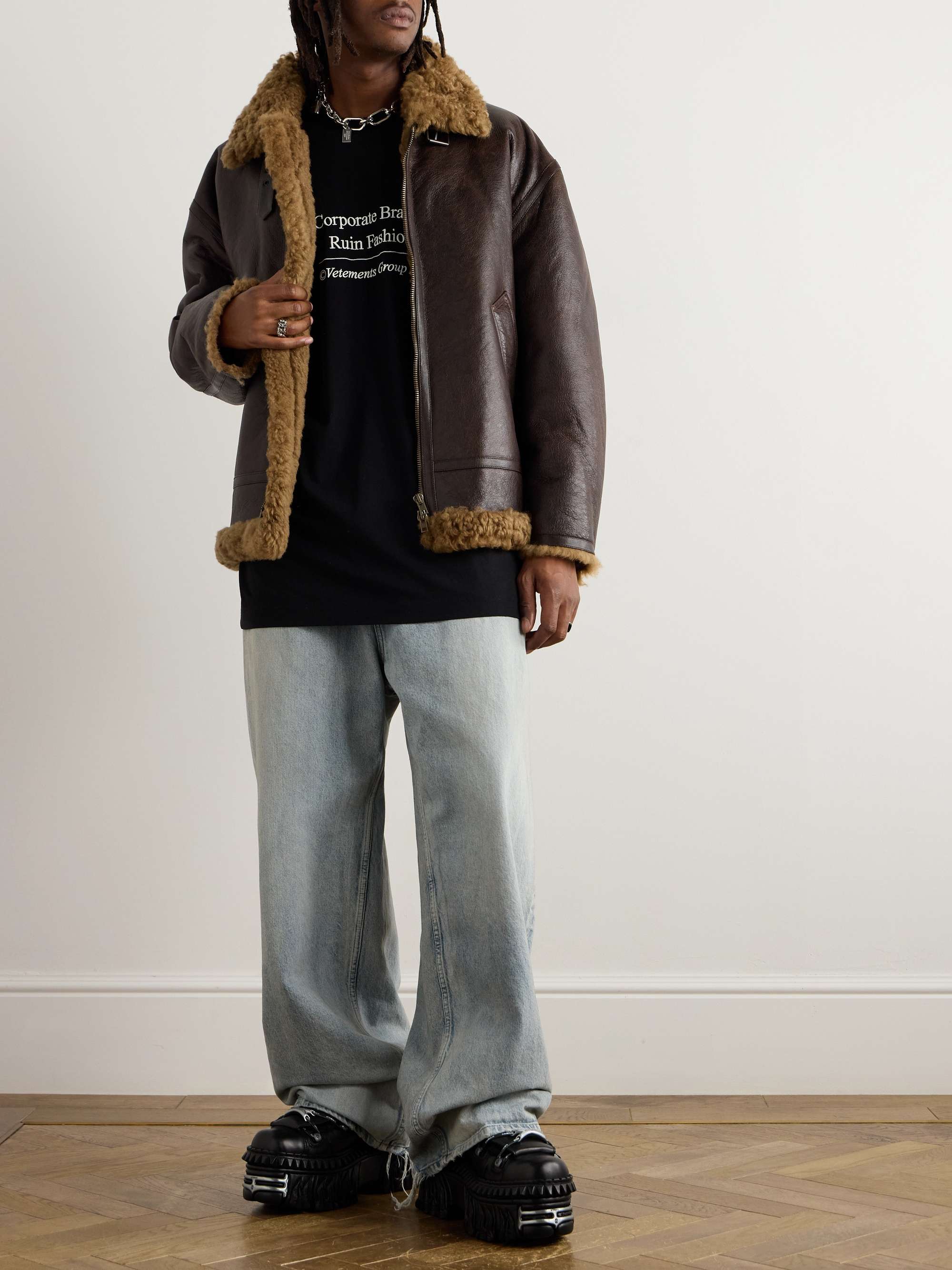 Vetements shearling jacket sales