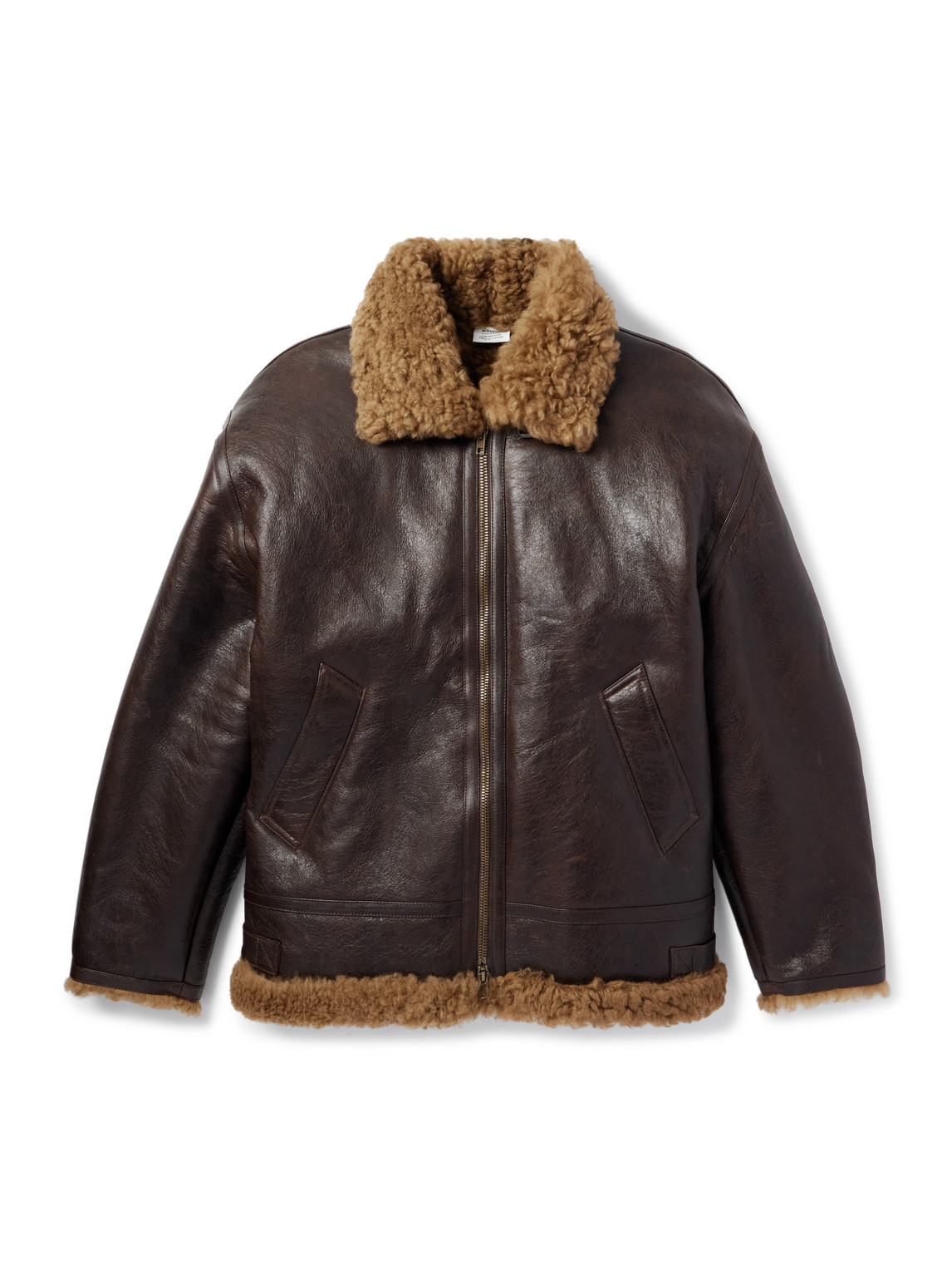 Vetements Oversized Shearling Jacket In Brown