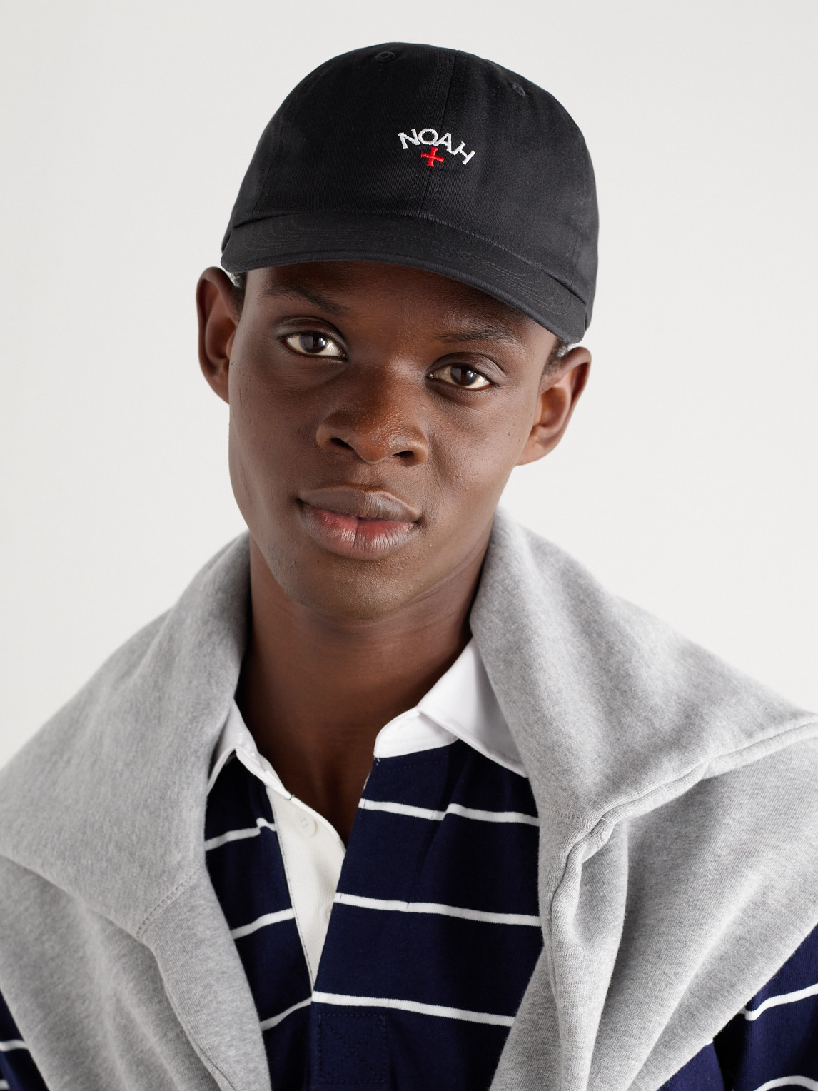 Noah Core Logo-embroidered Cotton-twill Baseball Cap In Black