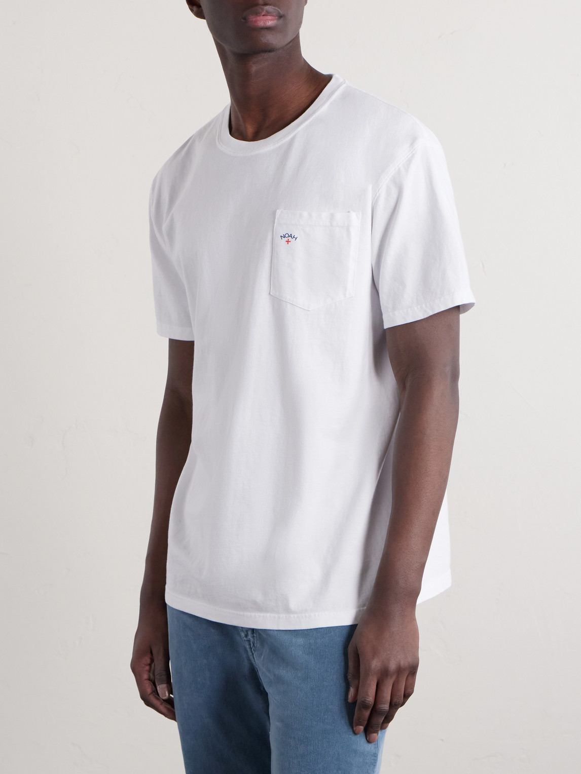Noah Core Logo-print Cotton-blend Jersey T-shirt In Gold