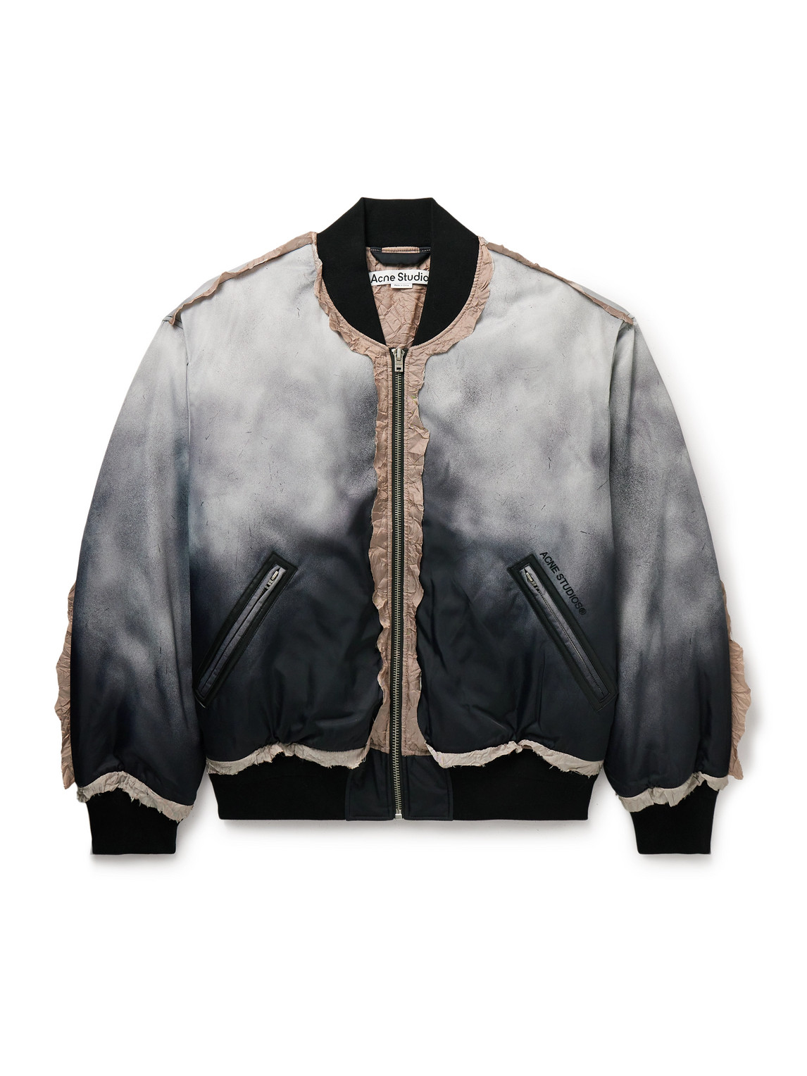 Acne Studios Distressed-effect Bomber Jacket In Gray