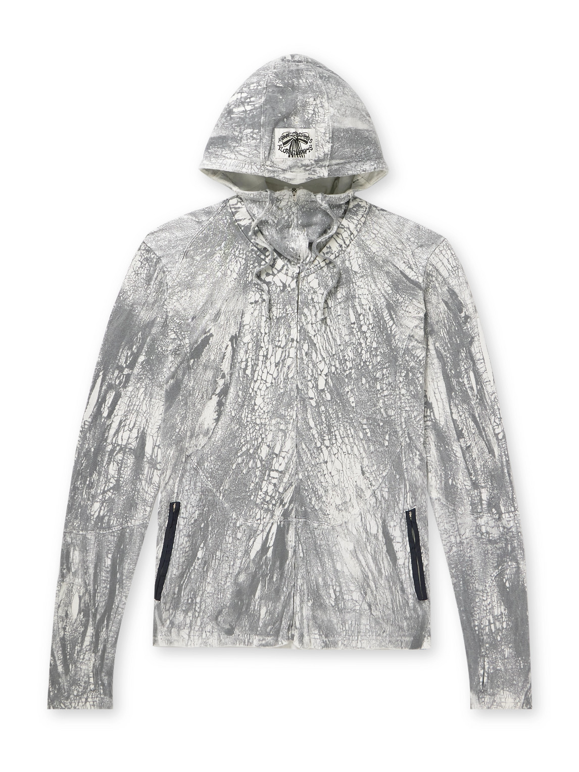 Acne Studios - Appliquéd Printed Cotton-Jersey Zip-Up Hoodie - Men - Gray - S