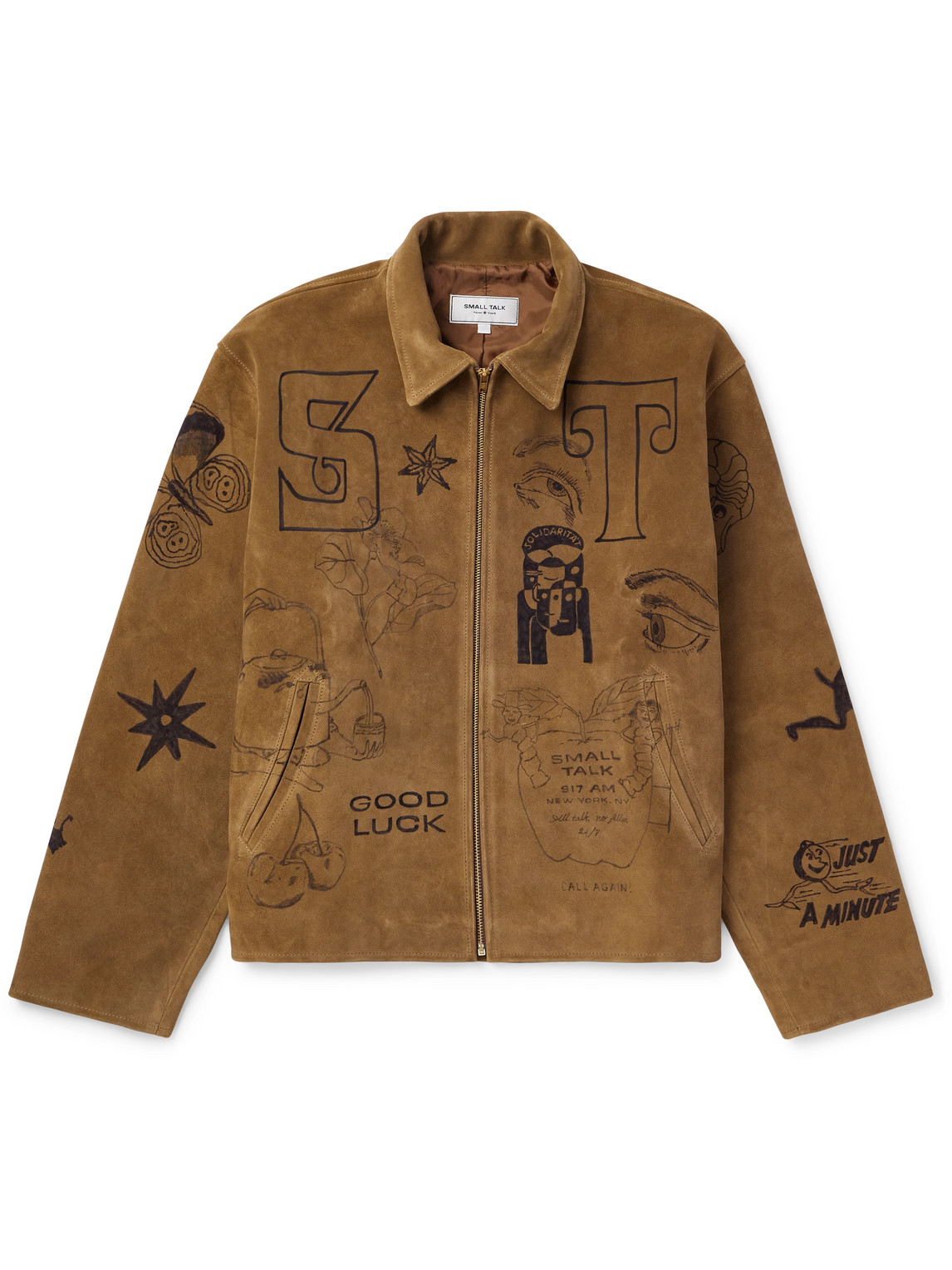 Printed Suede Blouson Jacket