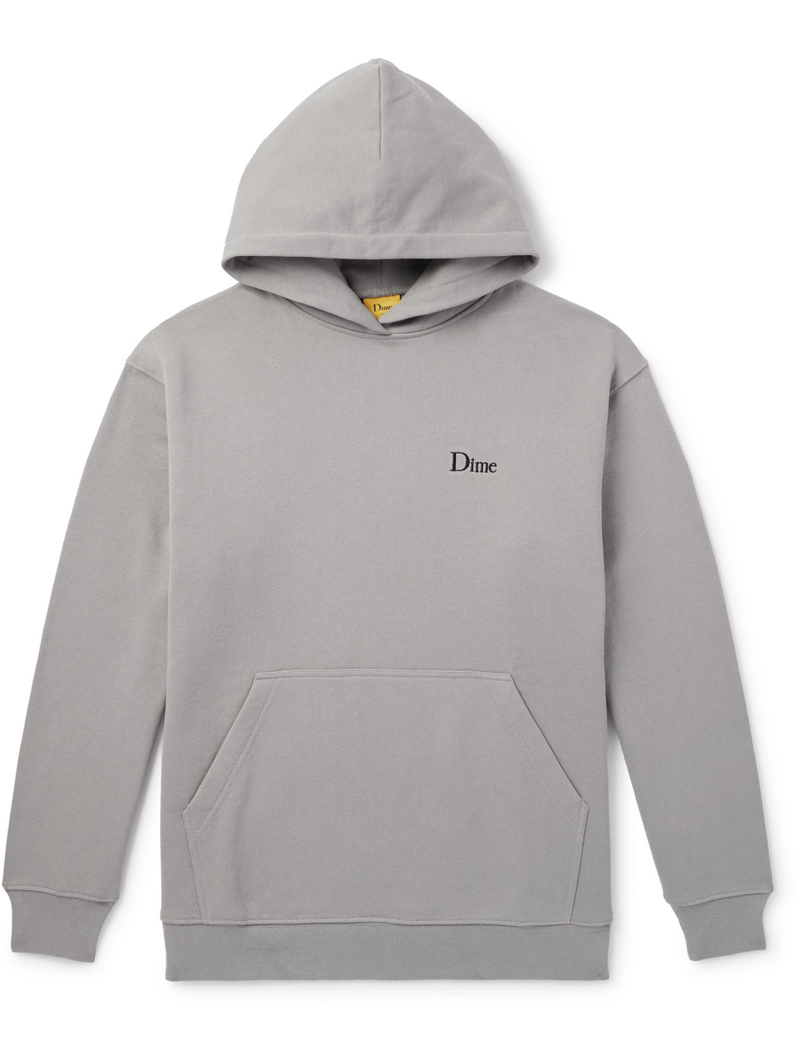 Dime Logo-embroidered Cotton-jersey Hoodie In Grey