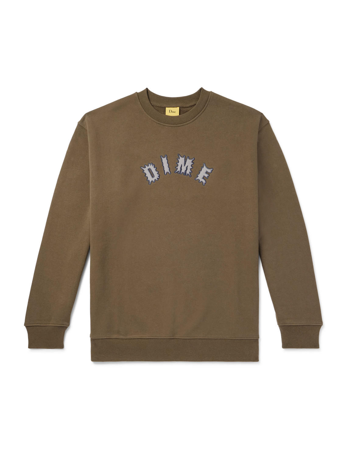 Dime Choppers Logo-appliquéd Cotton-jersey Sweatshirt In Brown