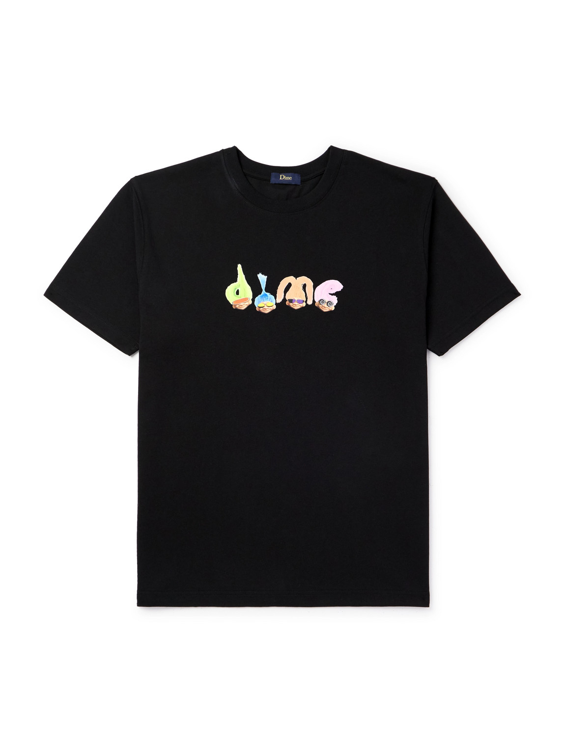 Dime Printed Cotton-jersey T-shirt In Black