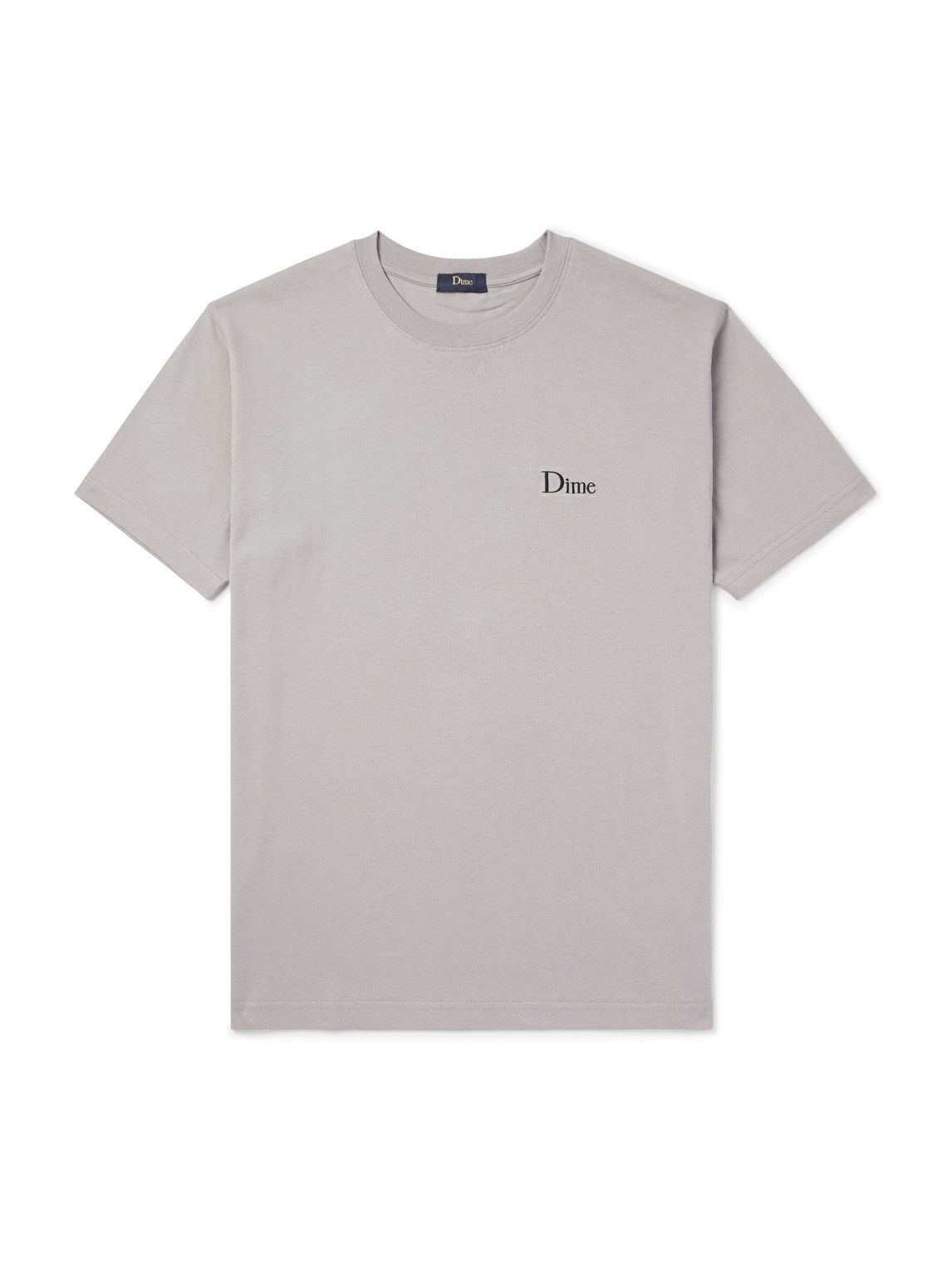 Dime Logo-embroidered Cotton-jersey T-shirt In Grey