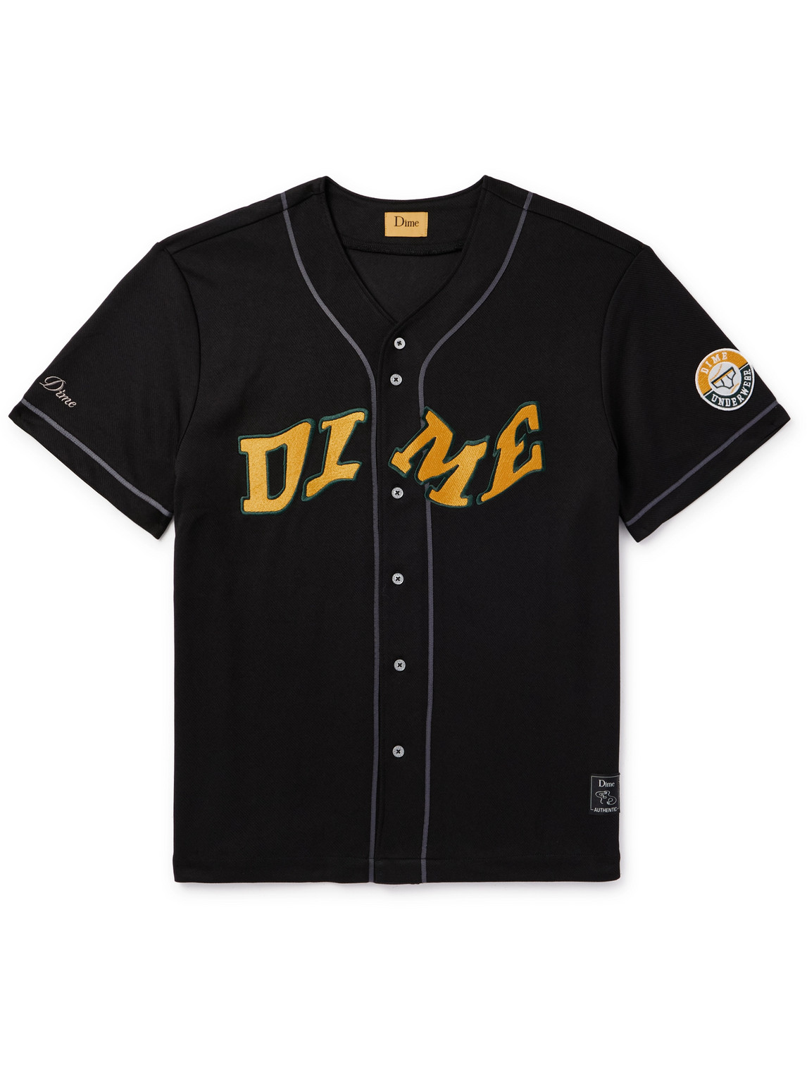Dime ロータス バケーション シャツ ブラック ブランドロゴ Dime Men's Lotus Vacation Shirt Vintage Black - Curated Menswear