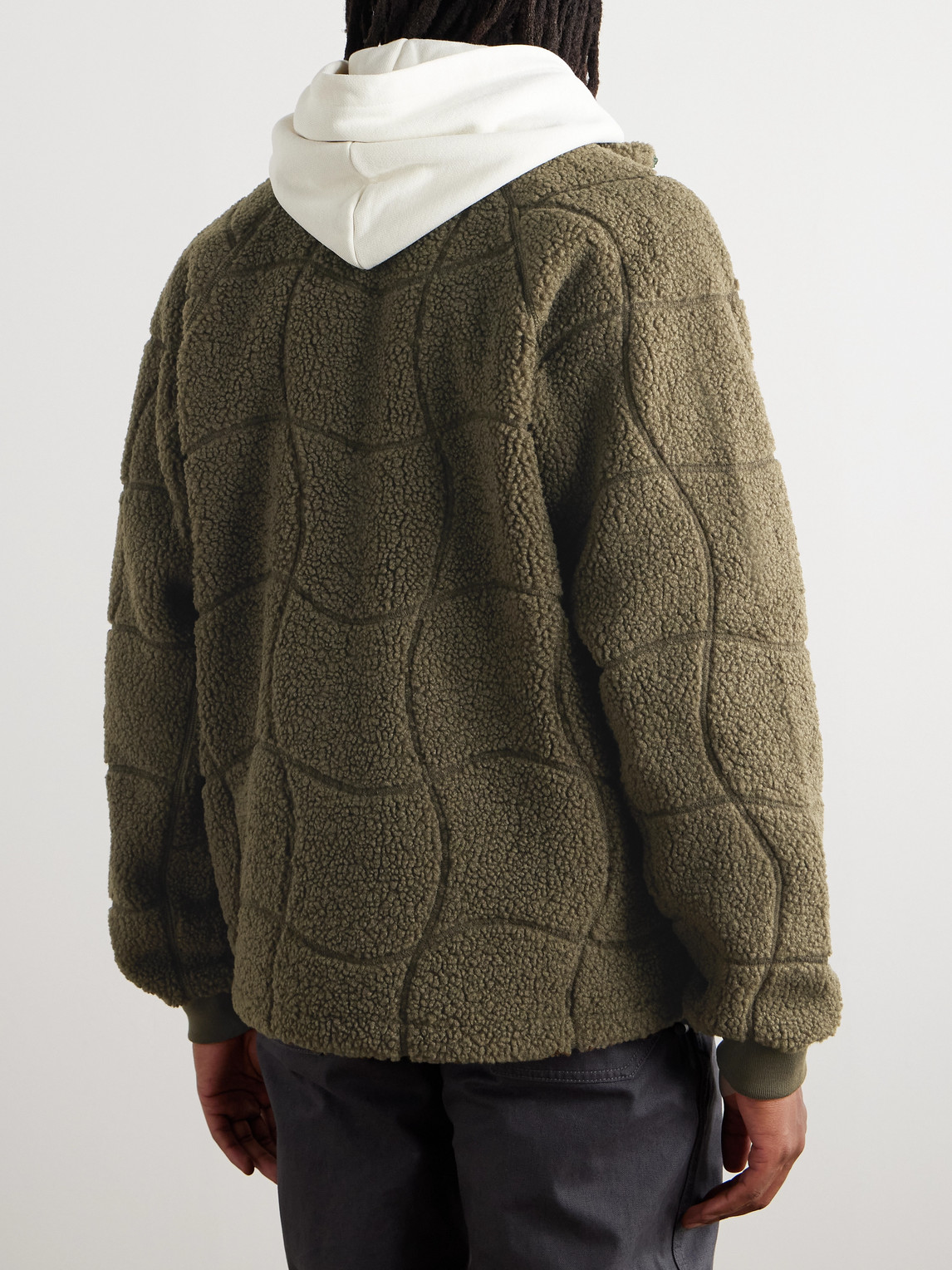 DIME COVERSTITCH LOGO-APPLIQUÉD FLEECE JACKET