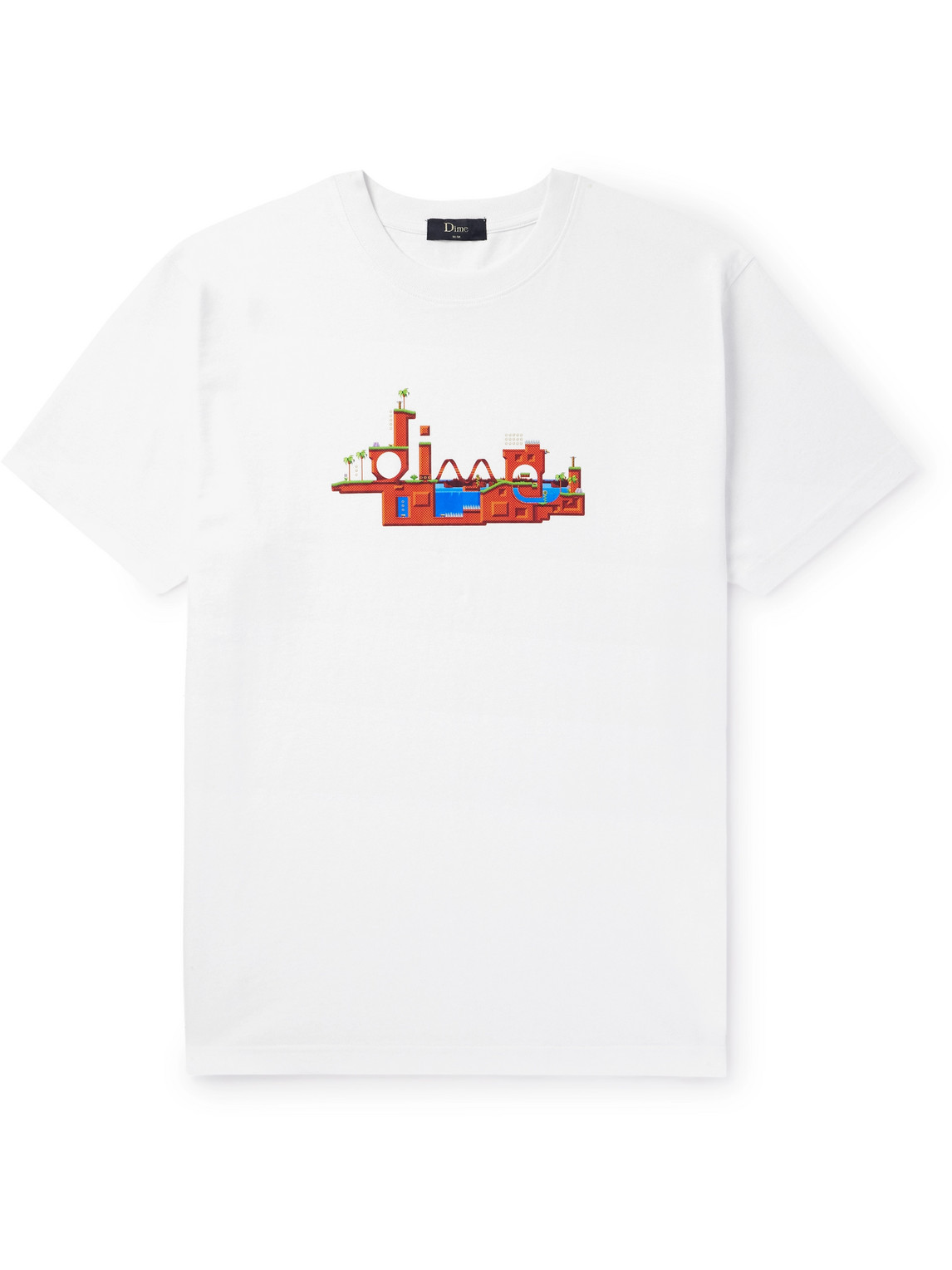 Dime Zone Logo-print Cotton-jersey T-shirt In White